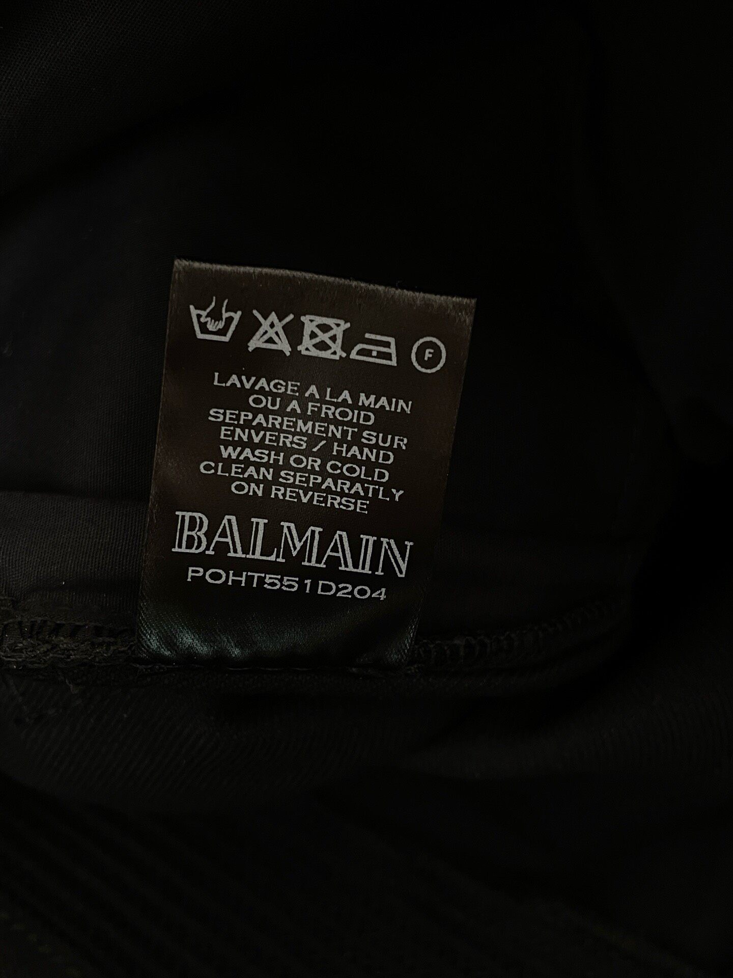 Balmain Main Line Leather Patch Motorcycle Jeans — back