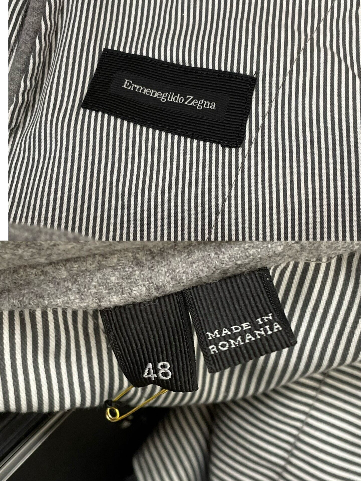 Zegna New Gray Wool Cashmere Casual Pants — detail
