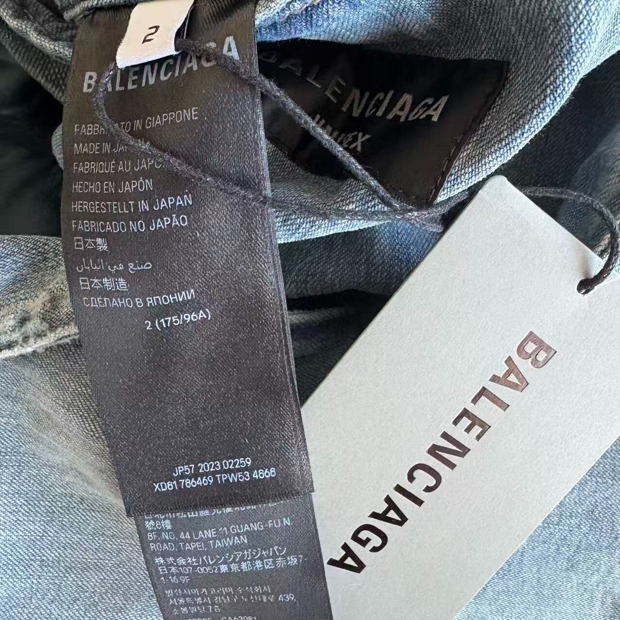 Balenciaga Faded Denim Blazer — back