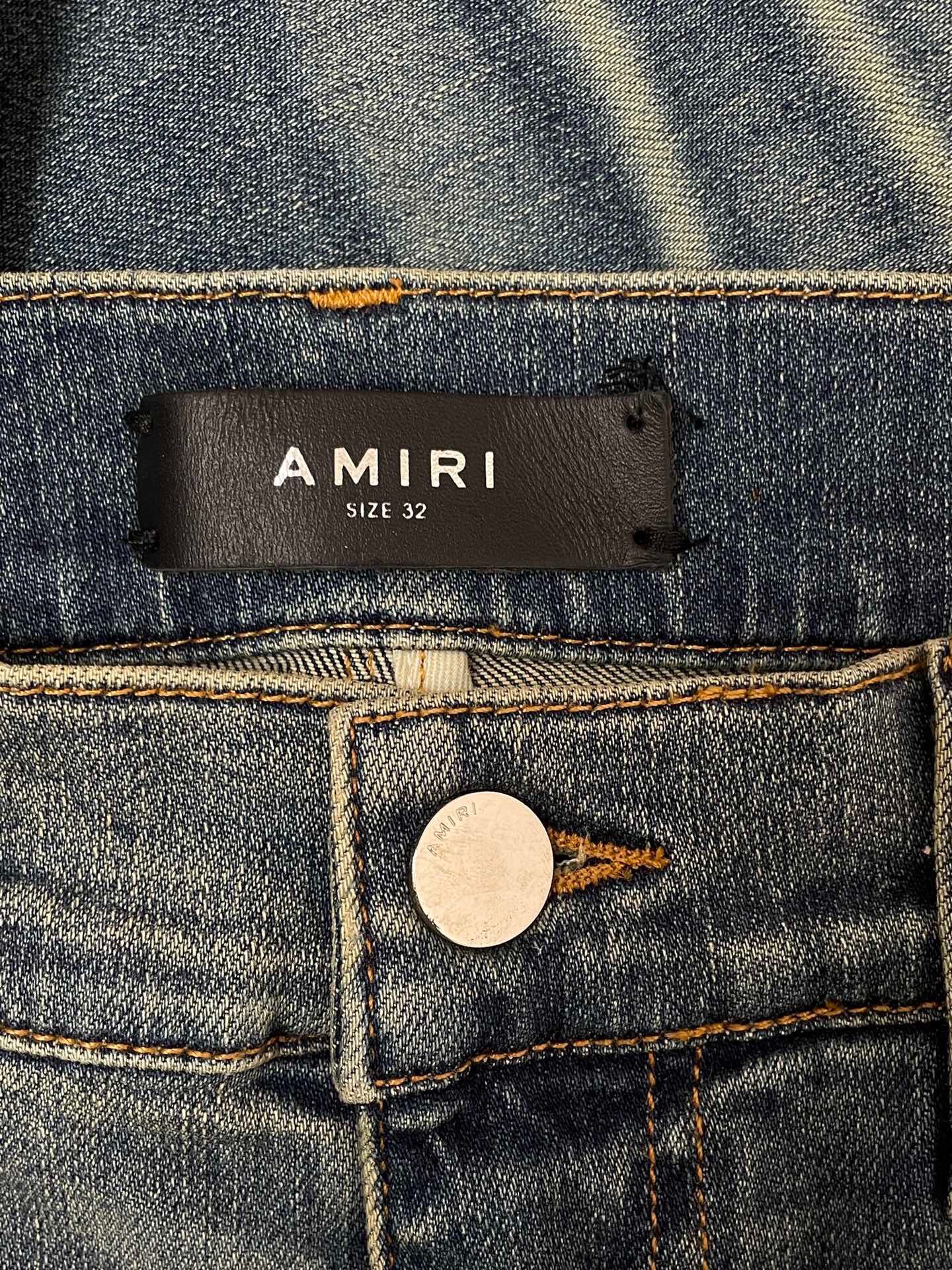 AMIRI Mx1 SS22 Ripped Slim Jeans — detail