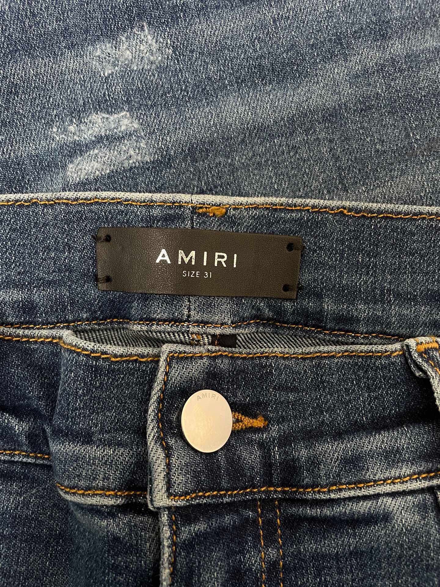 AMIRI Blue MX1 Straight Leg Jeans — detail