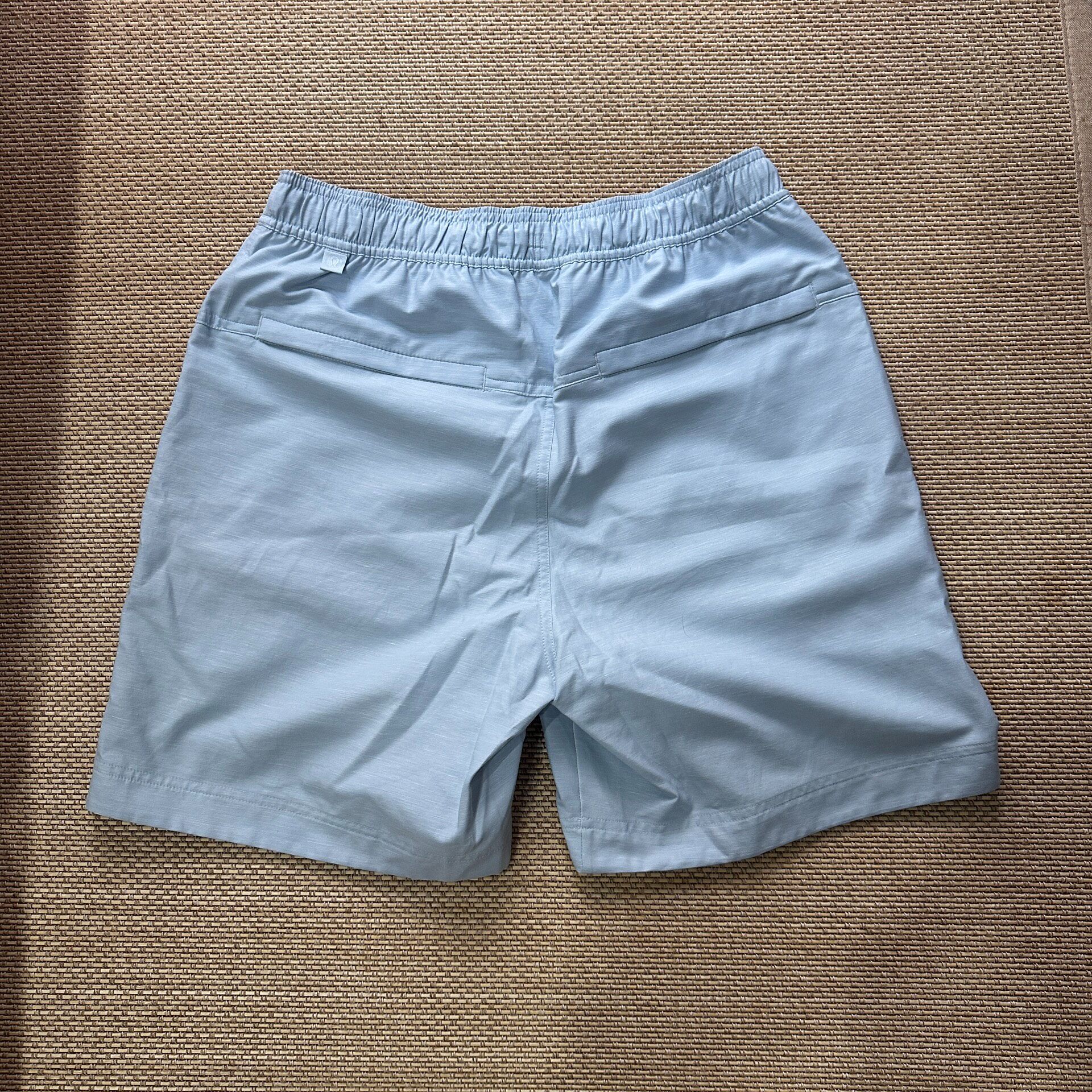 Lululemon Light Blue Athletic Yoga Shorts — front