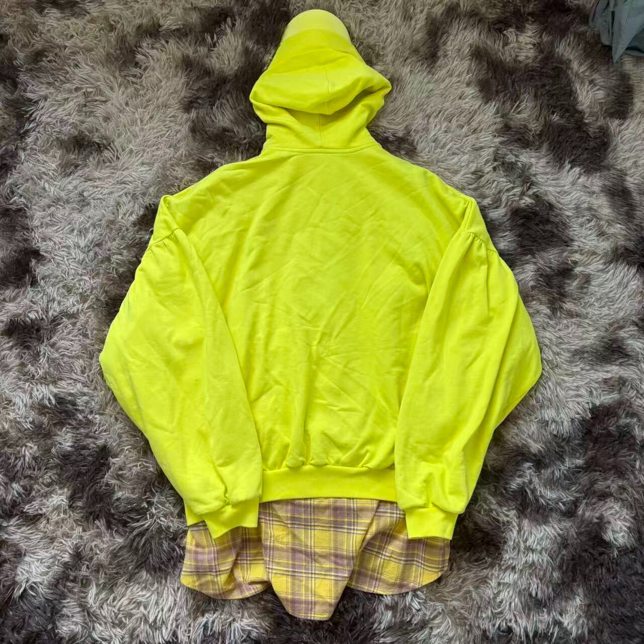 Balenciaga Yellow Triple-Layer Hooded Jacket — front