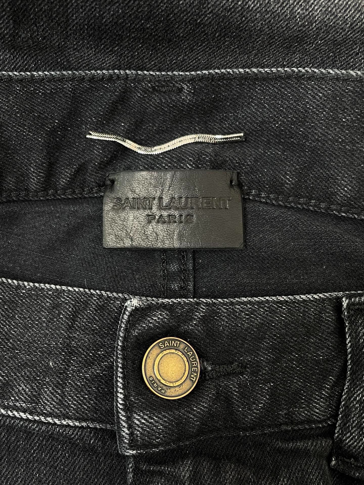 Saint Laurent Straight Leg Denim Jeans — detail