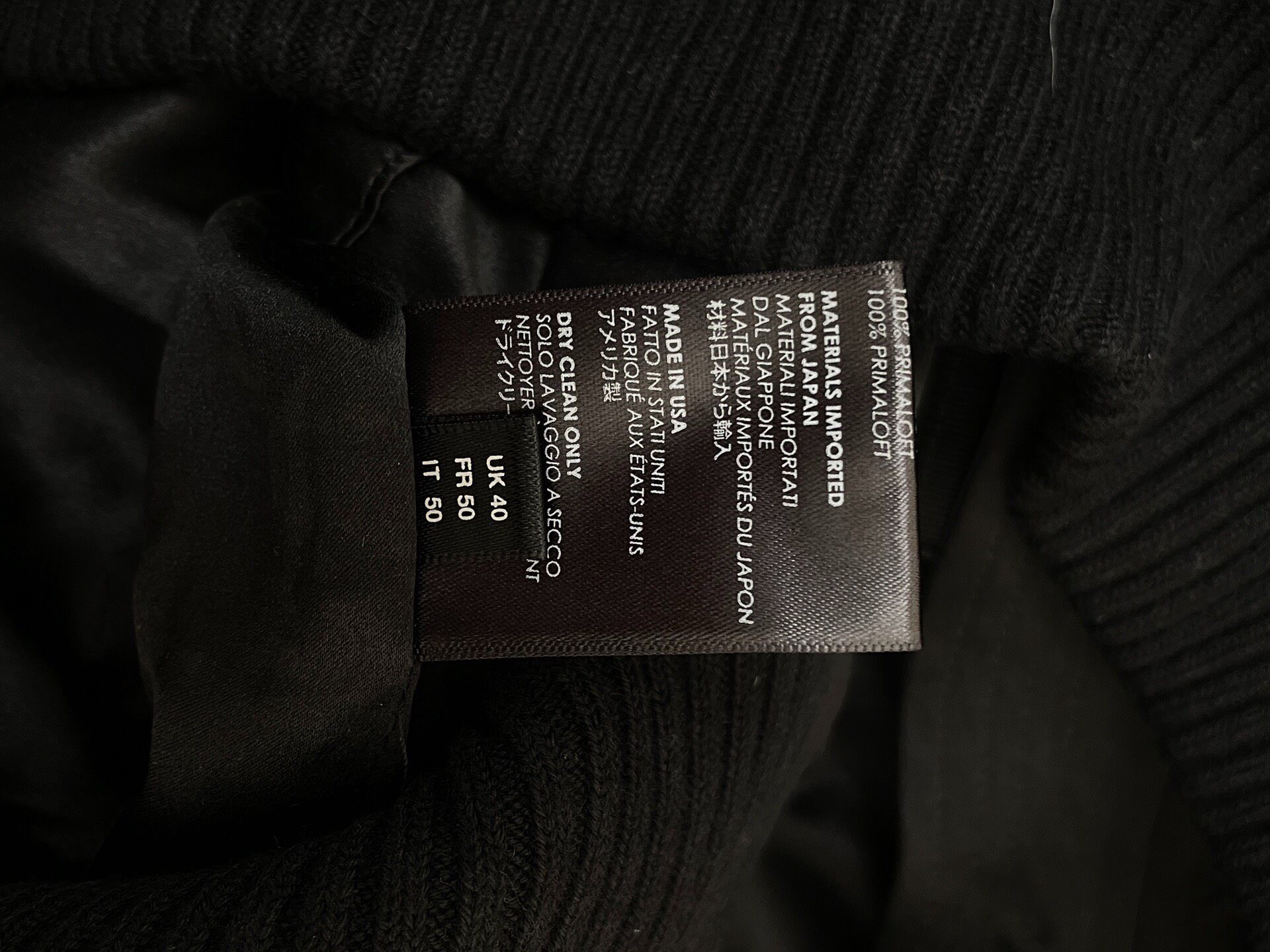 Amiri MA1 Silk Padded Bomber — label