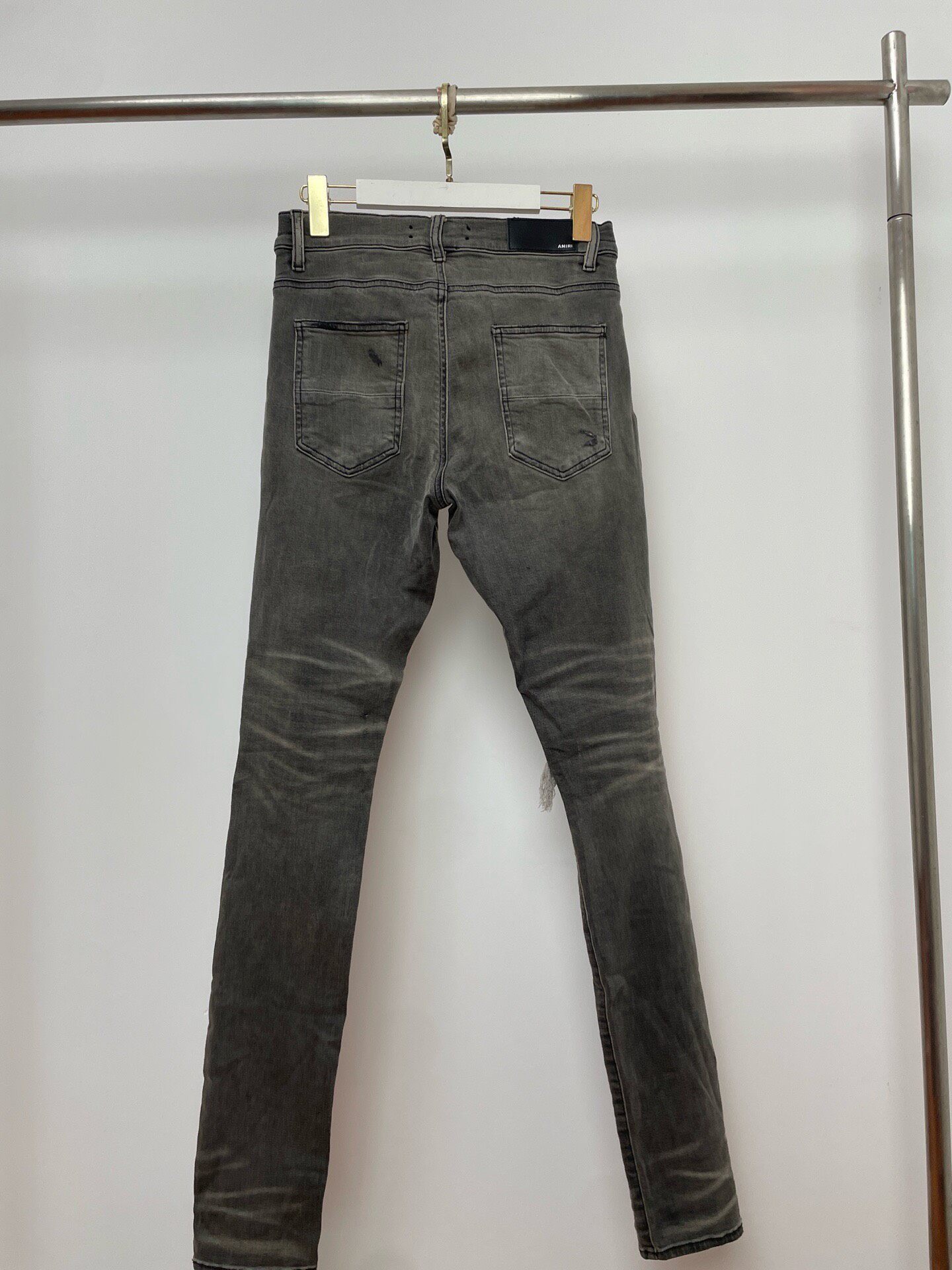 AMIRI Gray MX1 Distressed Jeans — front