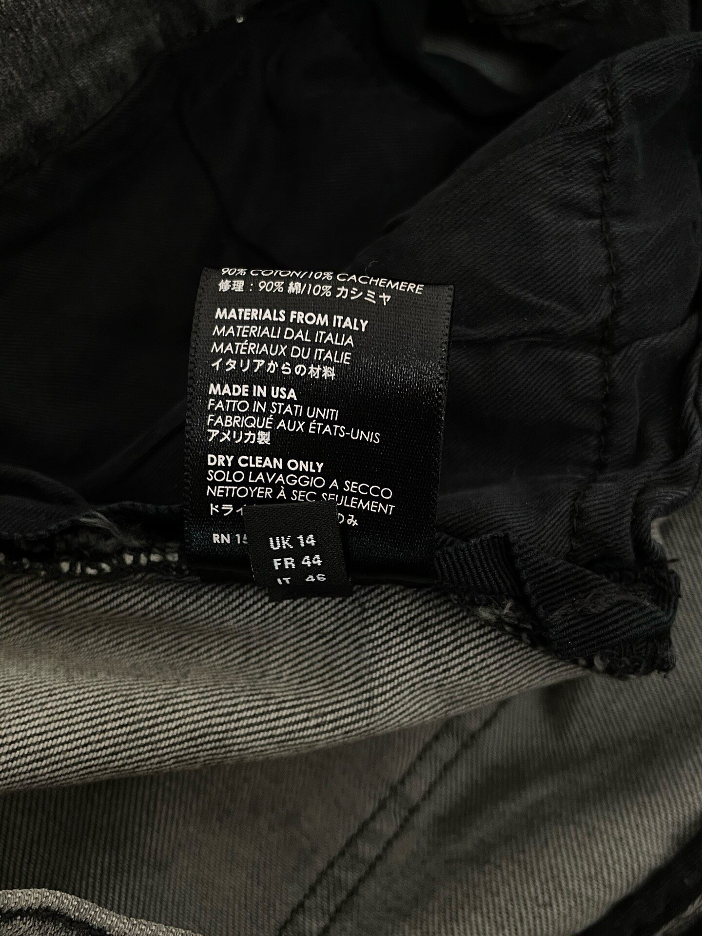 AMIRI Gray MX1 Distressed Jeans — label