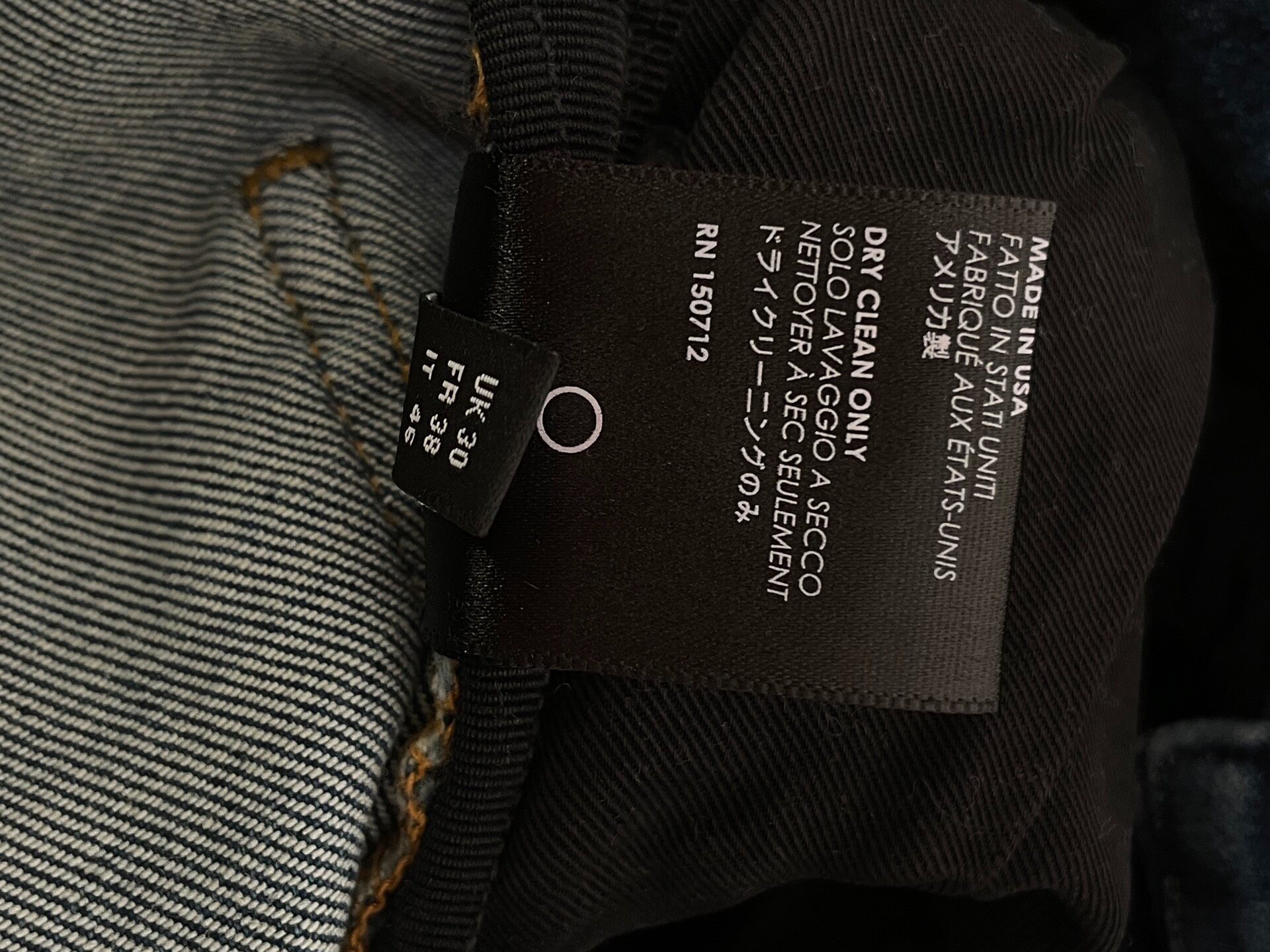Amiri Blue Distressed Skinny Jeans — label