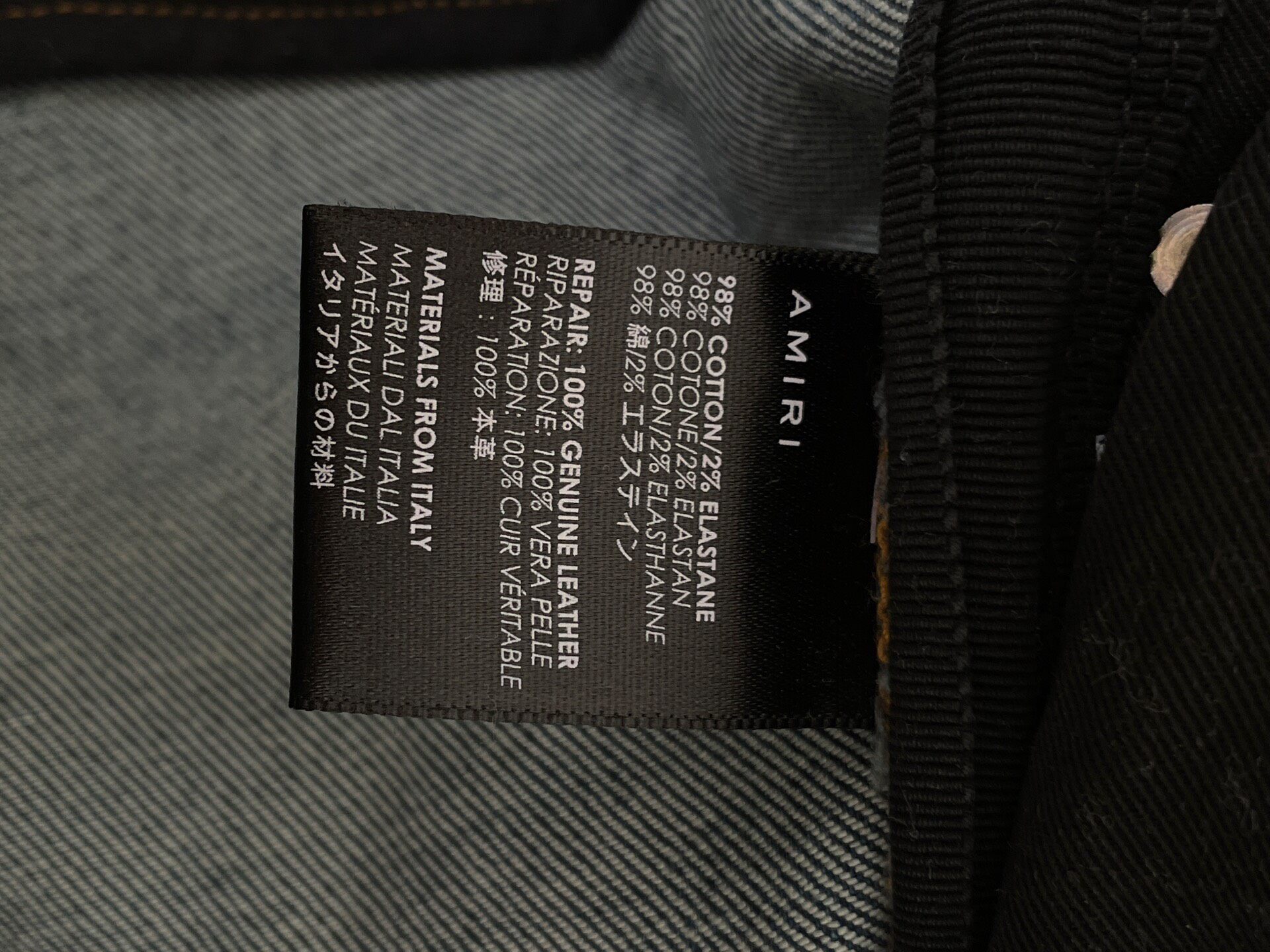 Amiri Blue Distressed Skinny Jeans — back