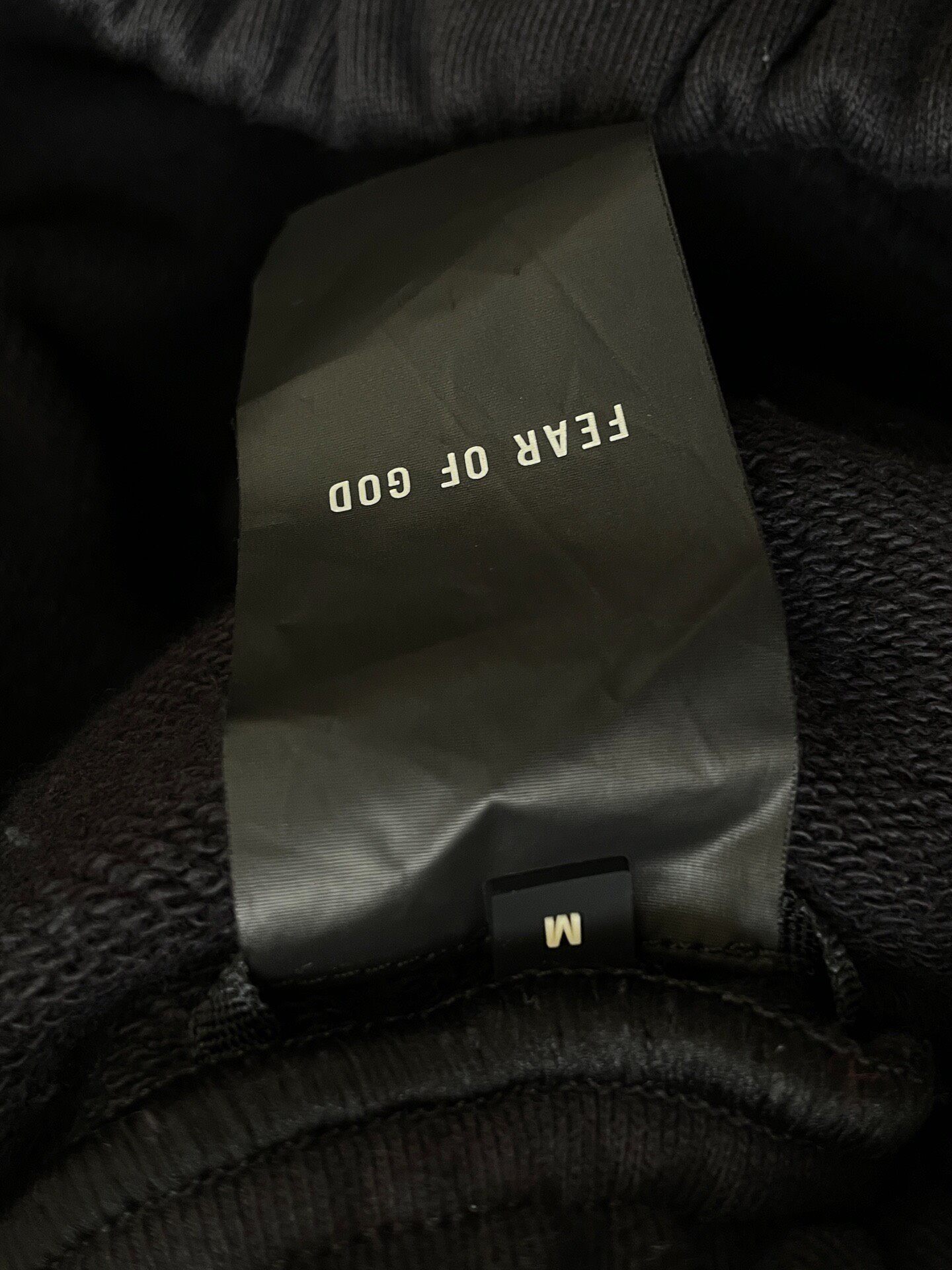 Fear of God New Black Sweatpants — label