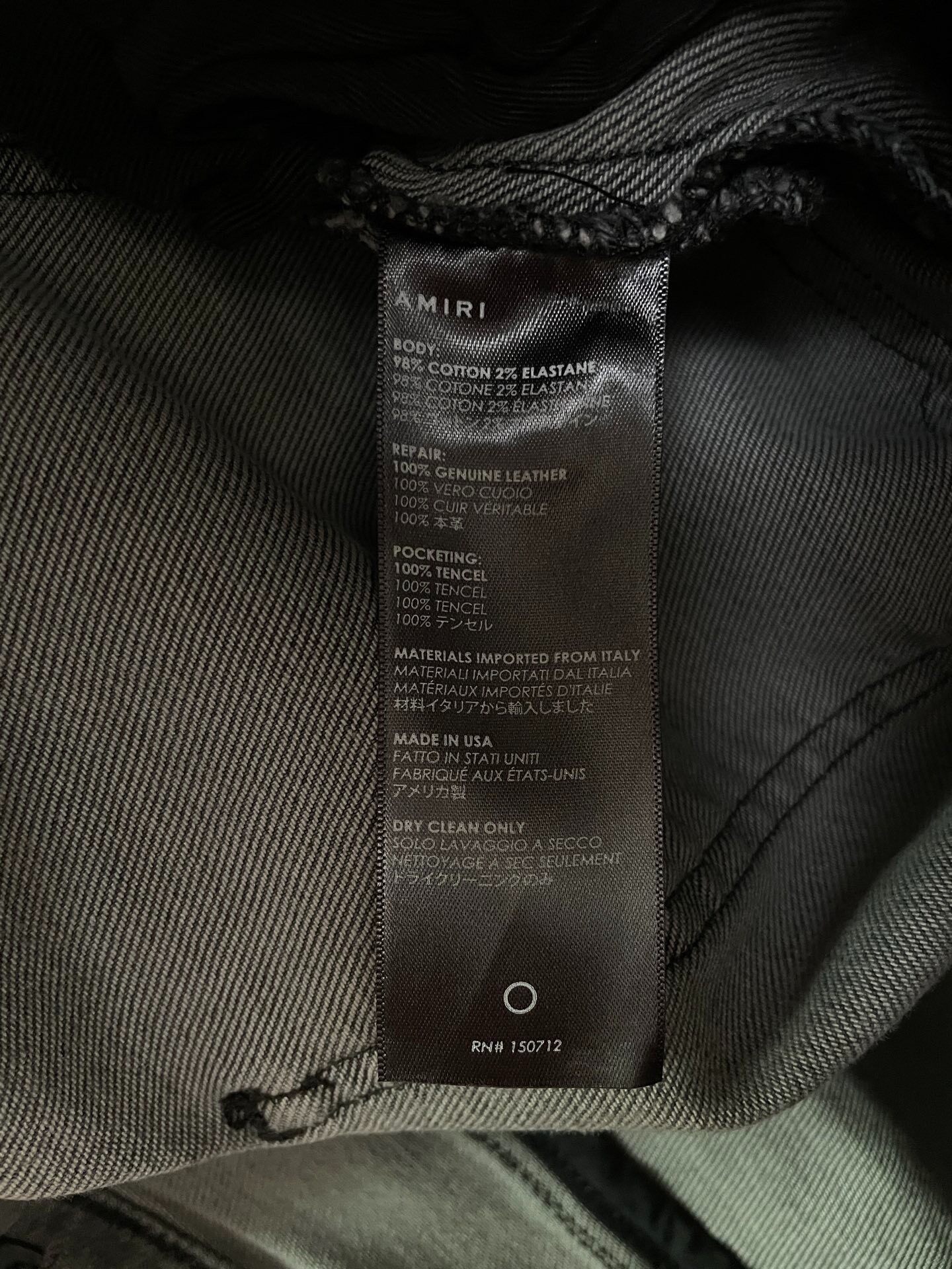 AMIRI MX1 Classic Gray Distressed Jeans — back