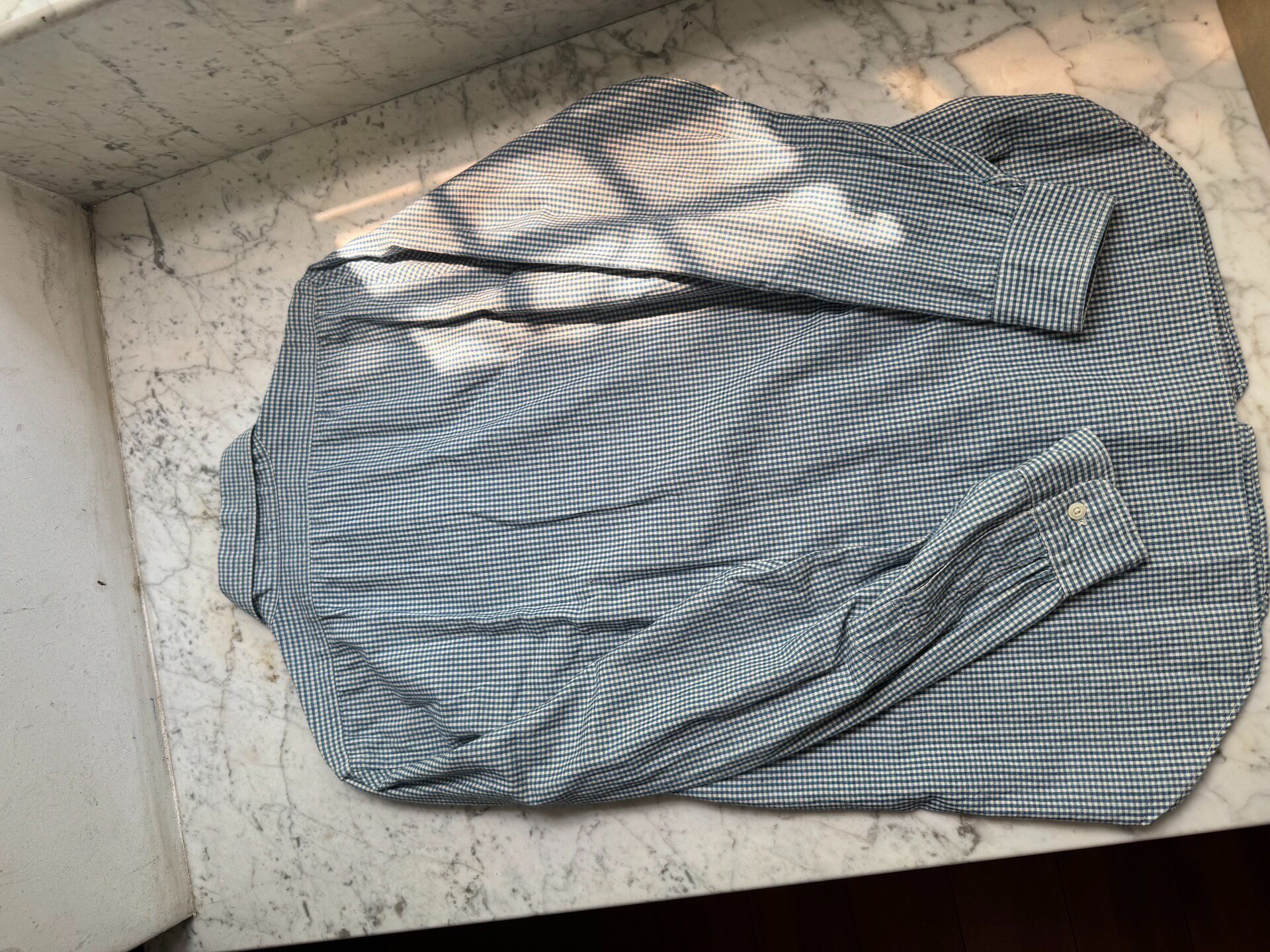 Freewheelers Long-Sleeve Blue Check Shirt — back