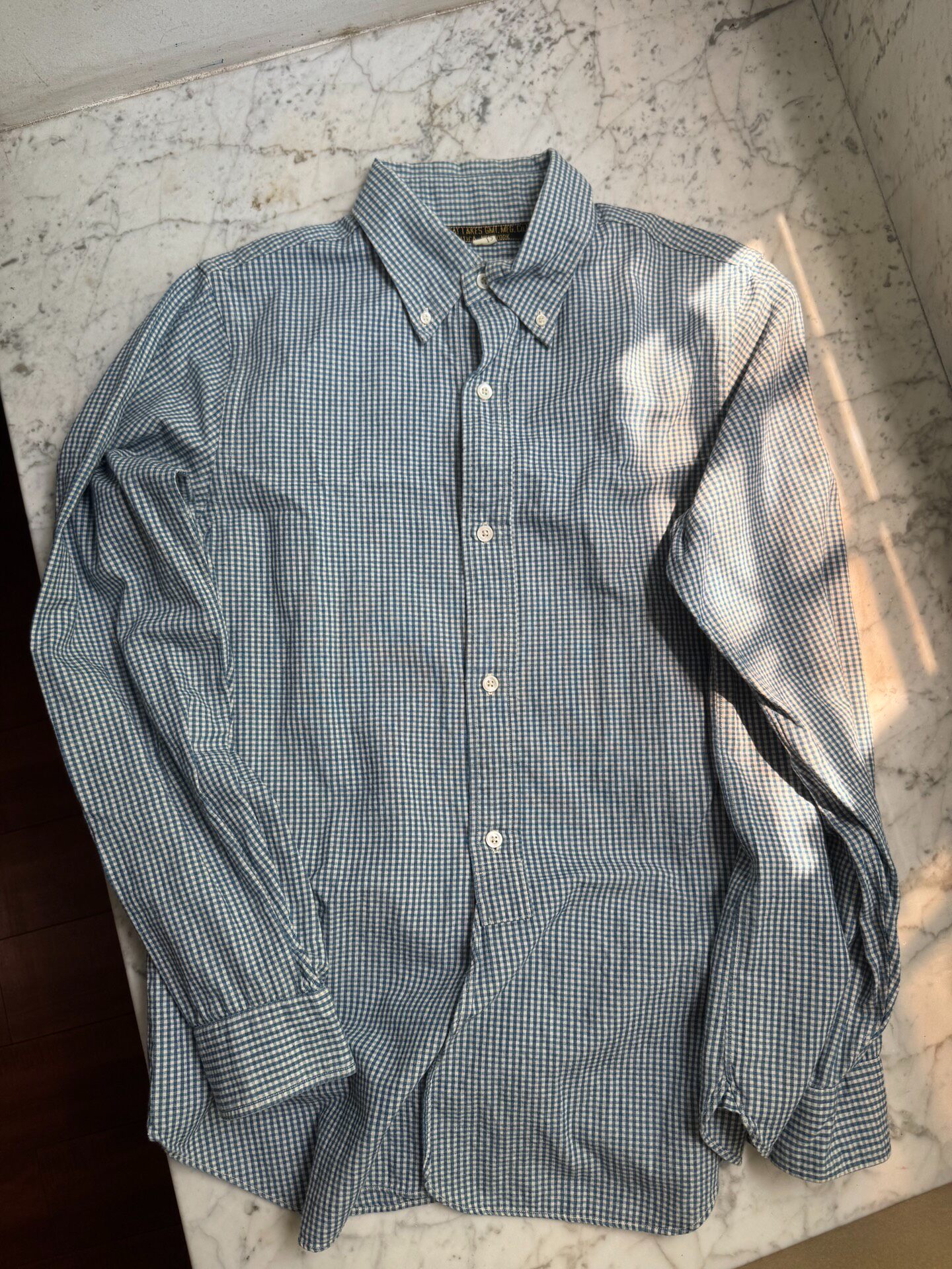 Freewheelers Long-Sleeve Blue Check Shirt