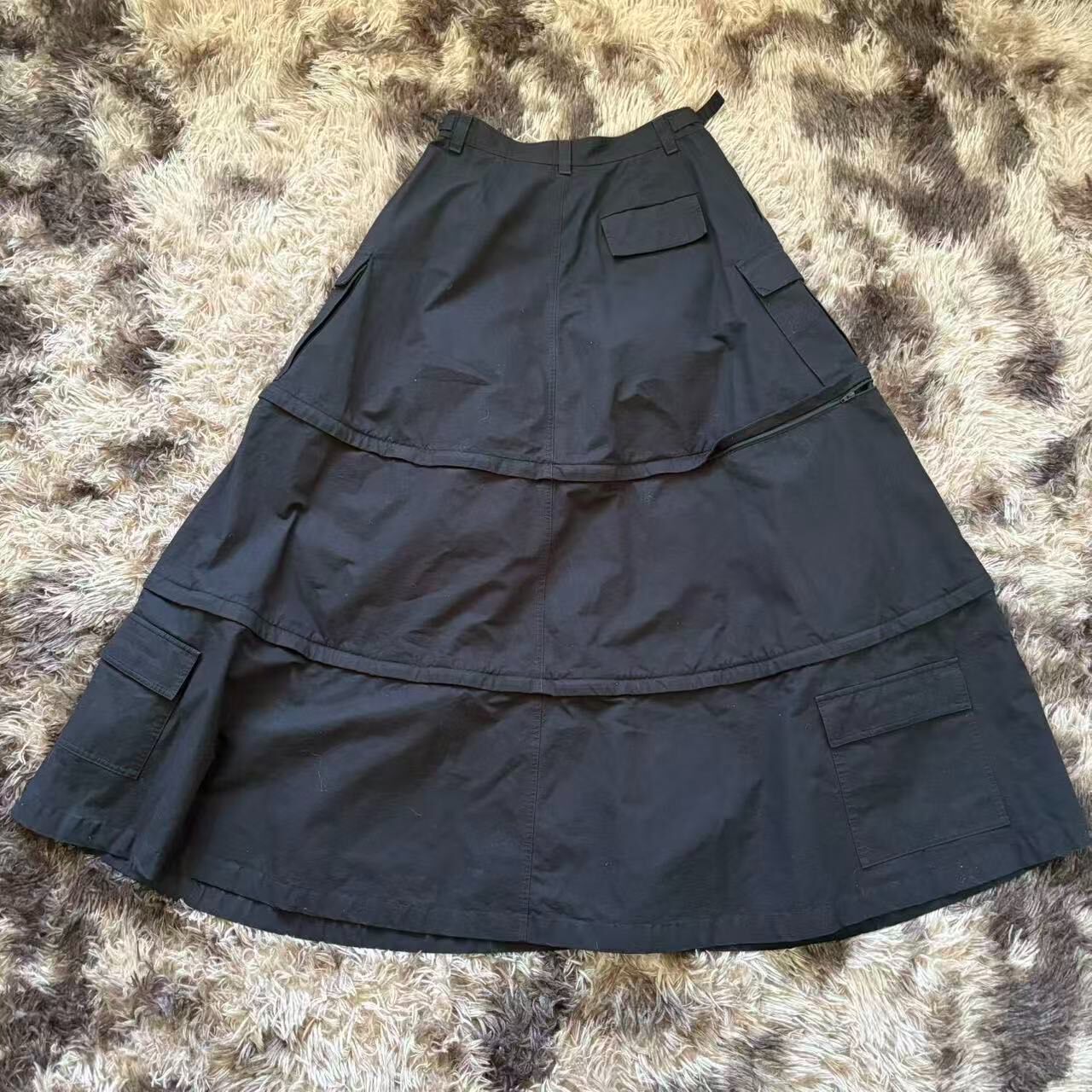 Balenciaga Tiered Cargo Skirt Adjustable — front