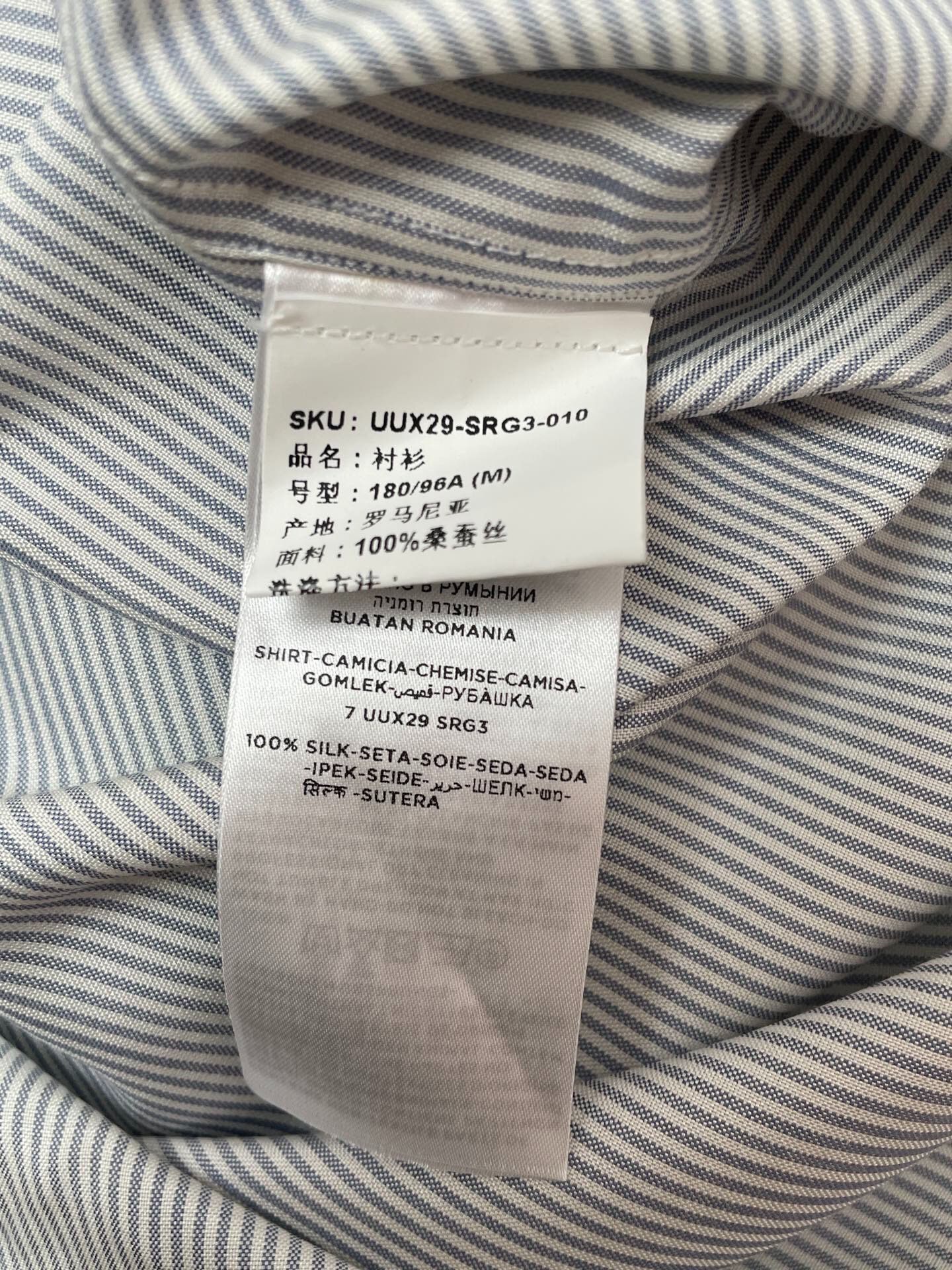 Zegna Men's Silk Striped Shirt — back