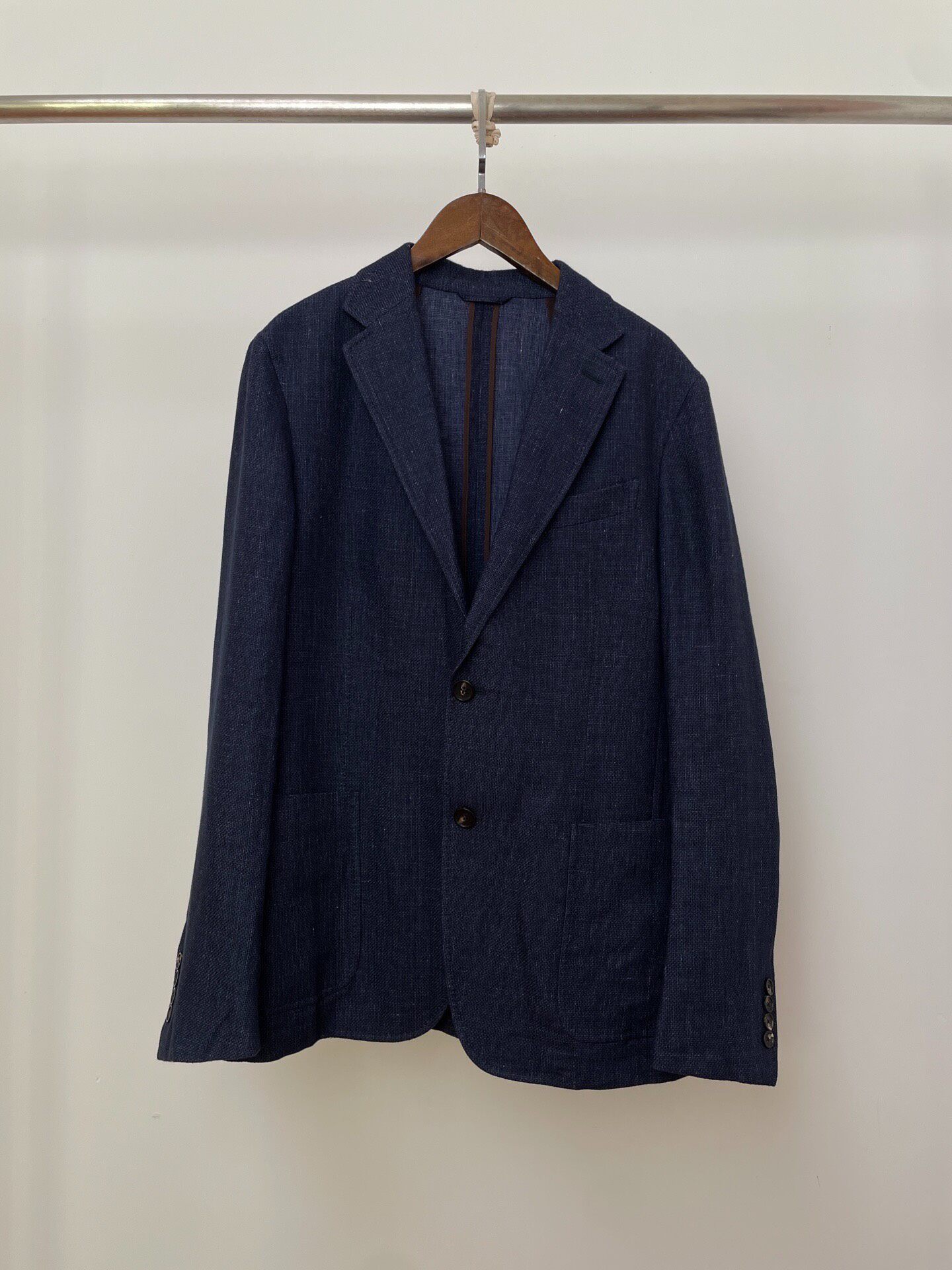 Zegna Navy Silk Blazer New