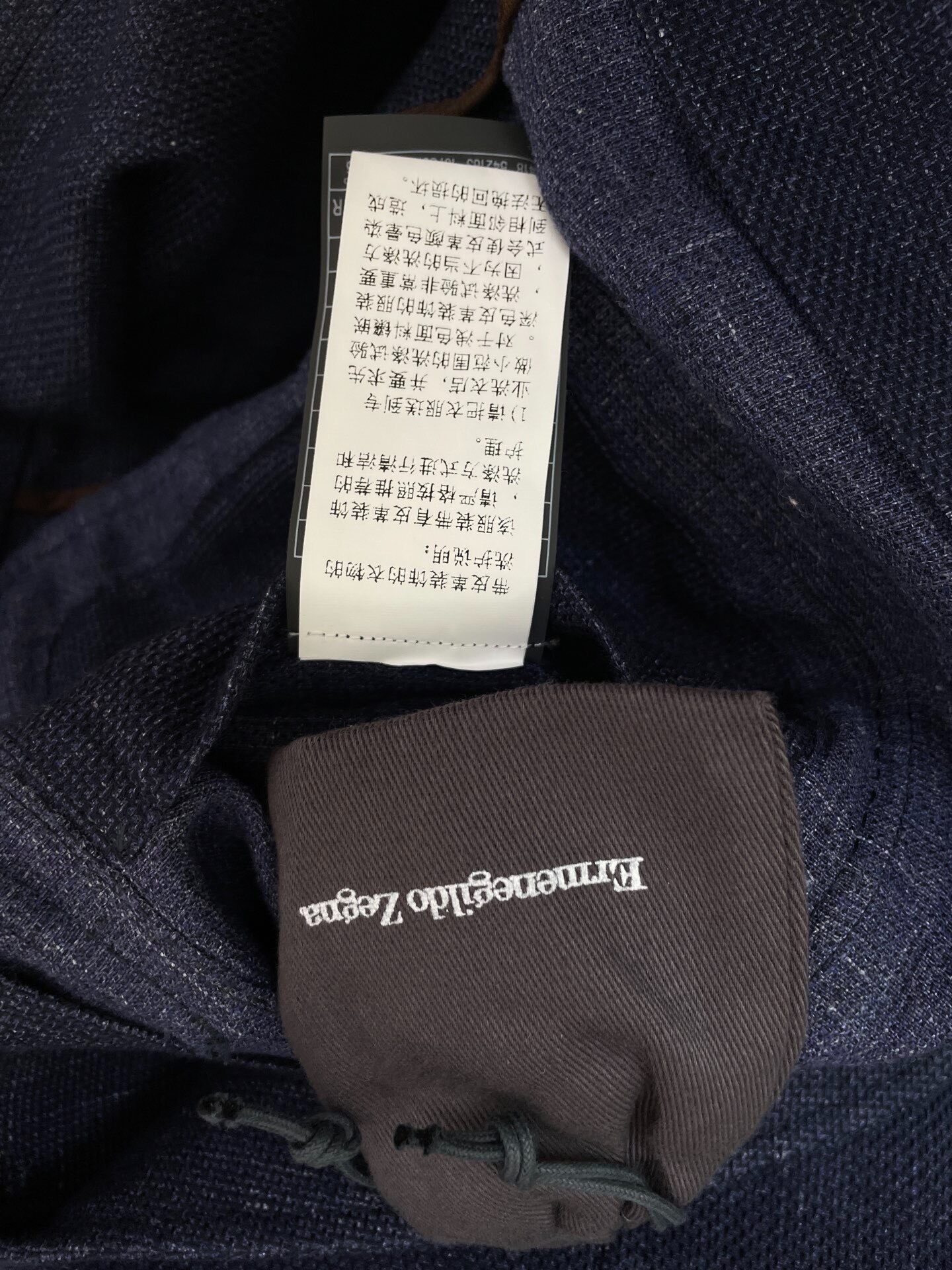 Zegna Navy Silk Blazer New — back