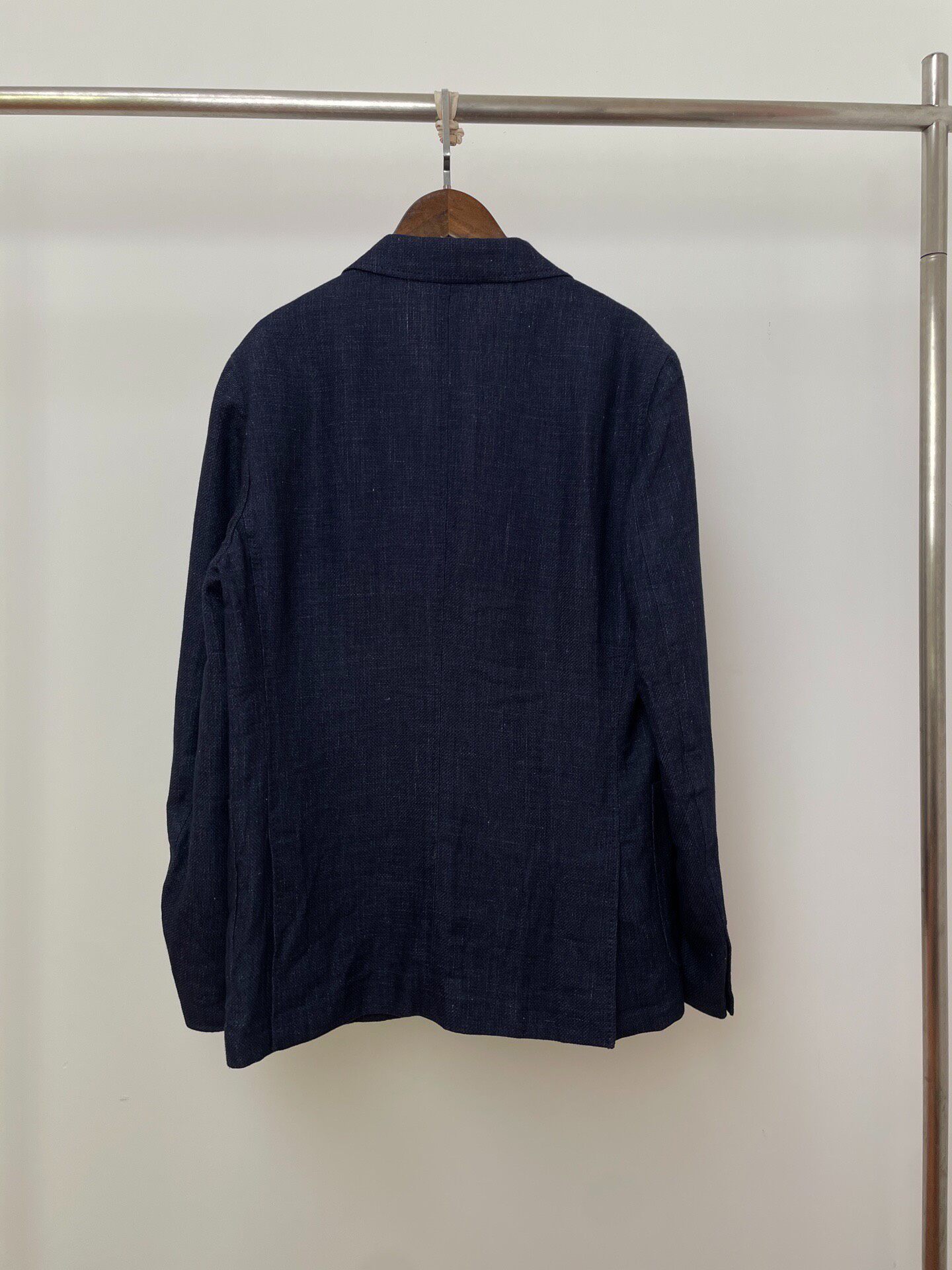 Zegna Navy Silk Blazer New — front