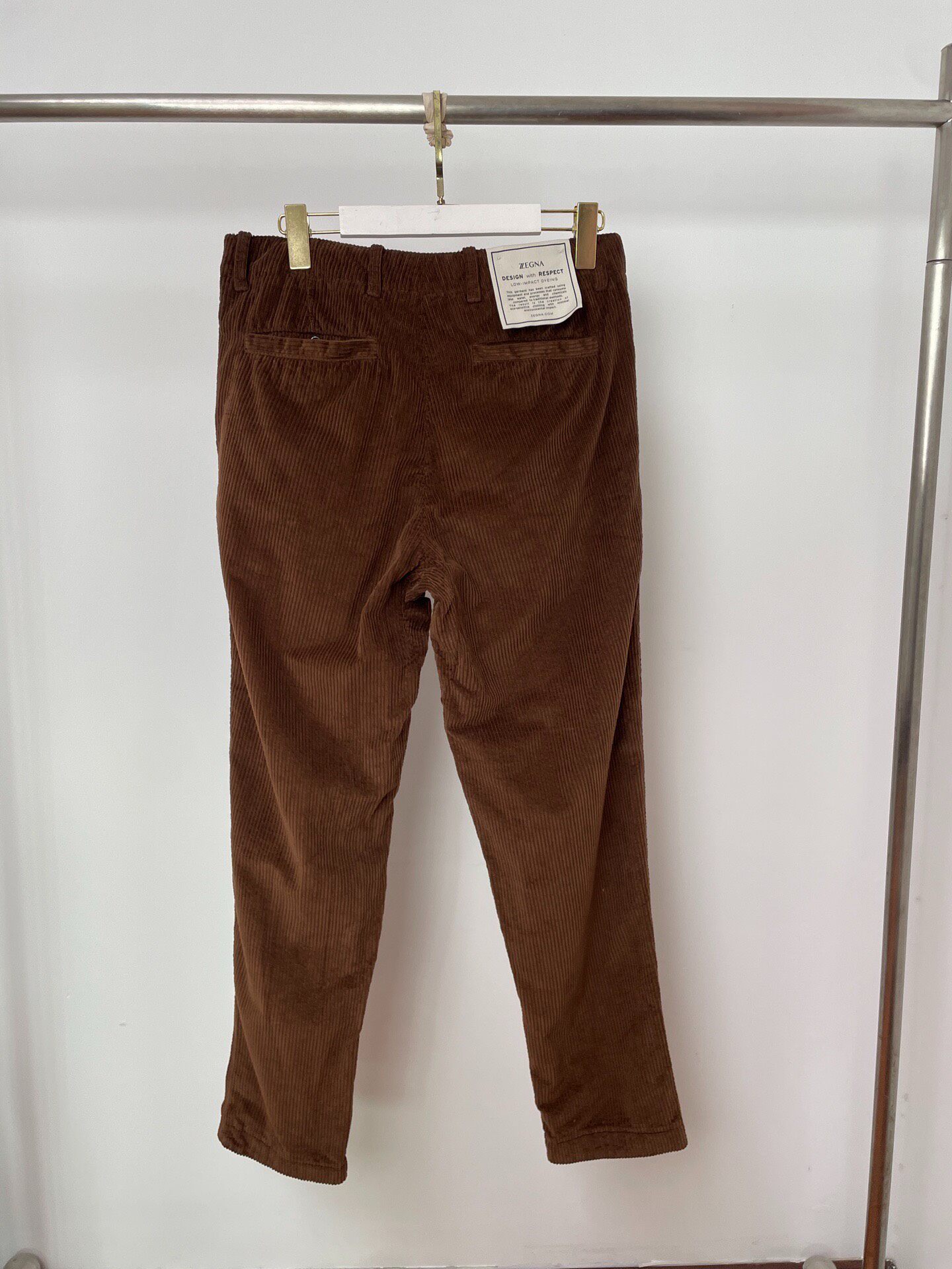 Zegna New Brown Corduroy Casual Pants — front