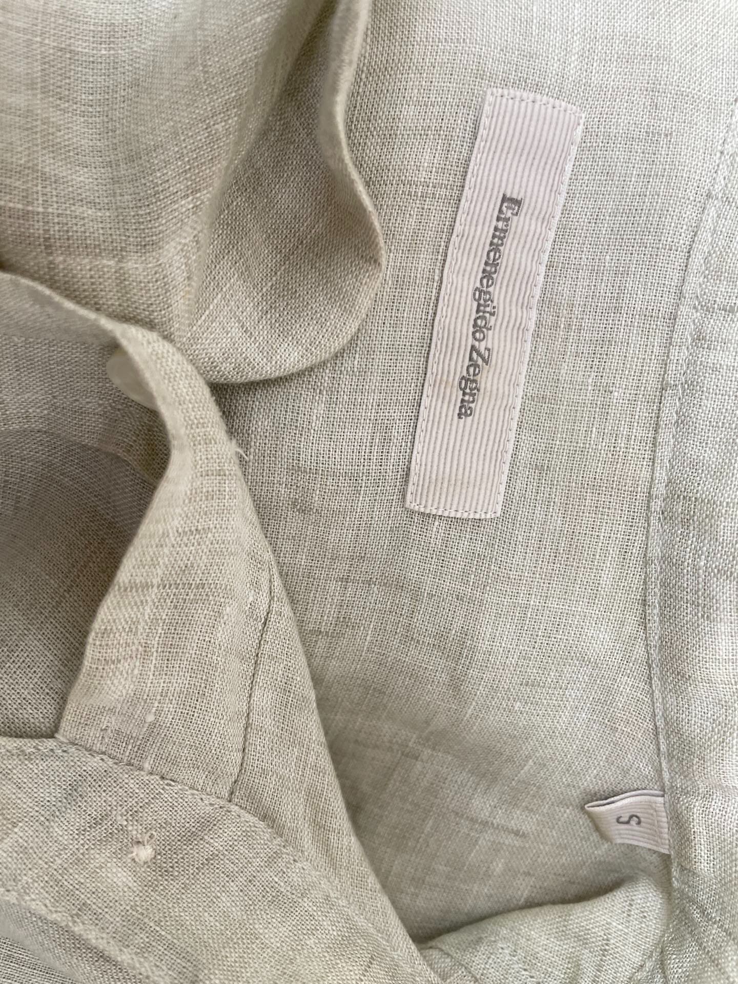 Zegna Linen Long Sleeve Shirt — detail