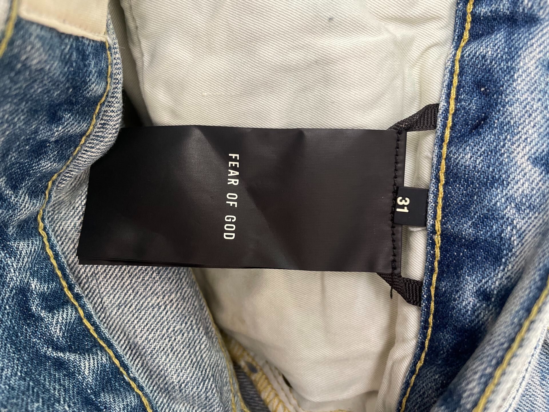Fear of God 6th Light Blue Distressed Jeans — back