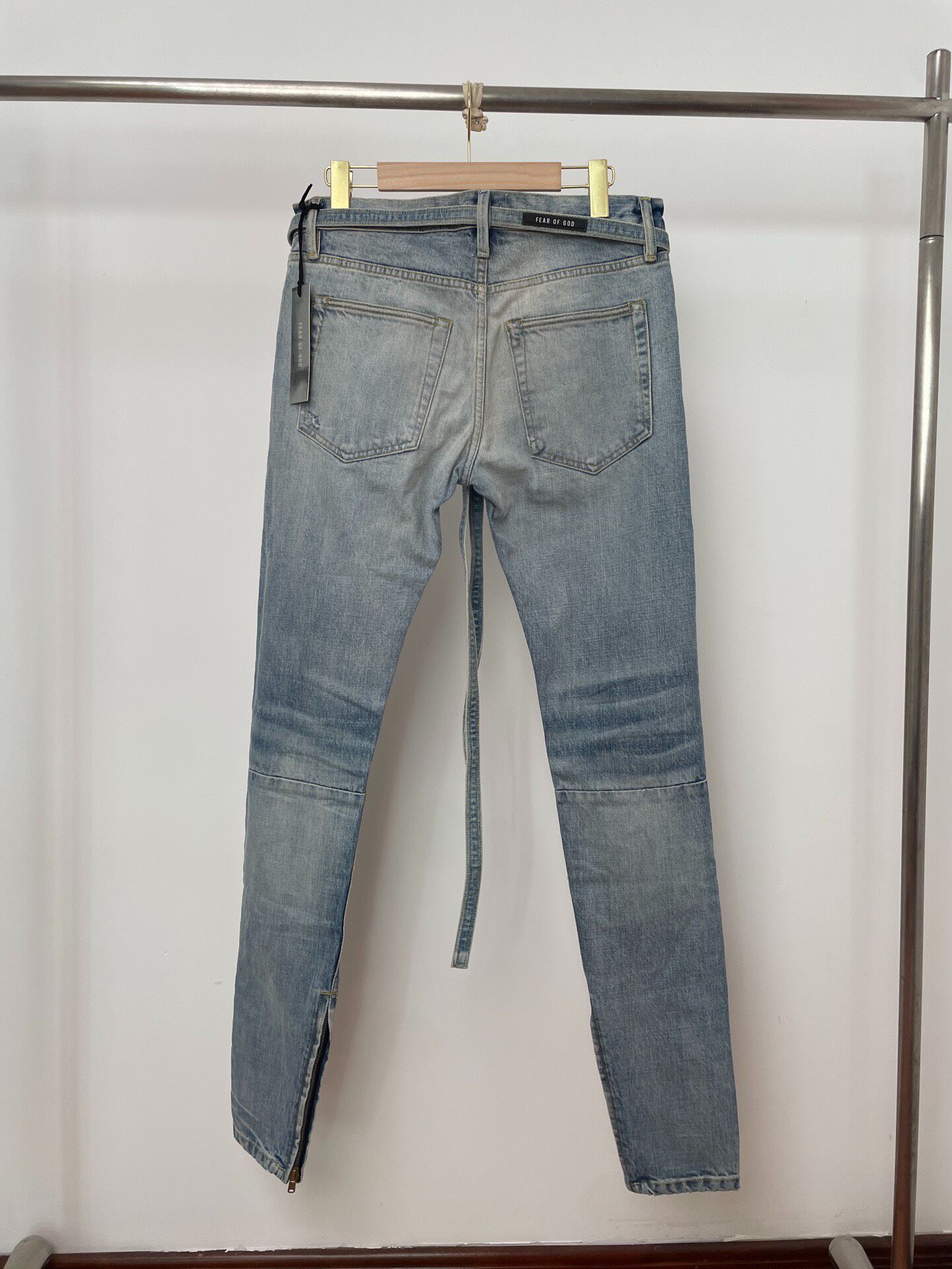 Fear of God 6th Light Blue Distressed Jeans — front