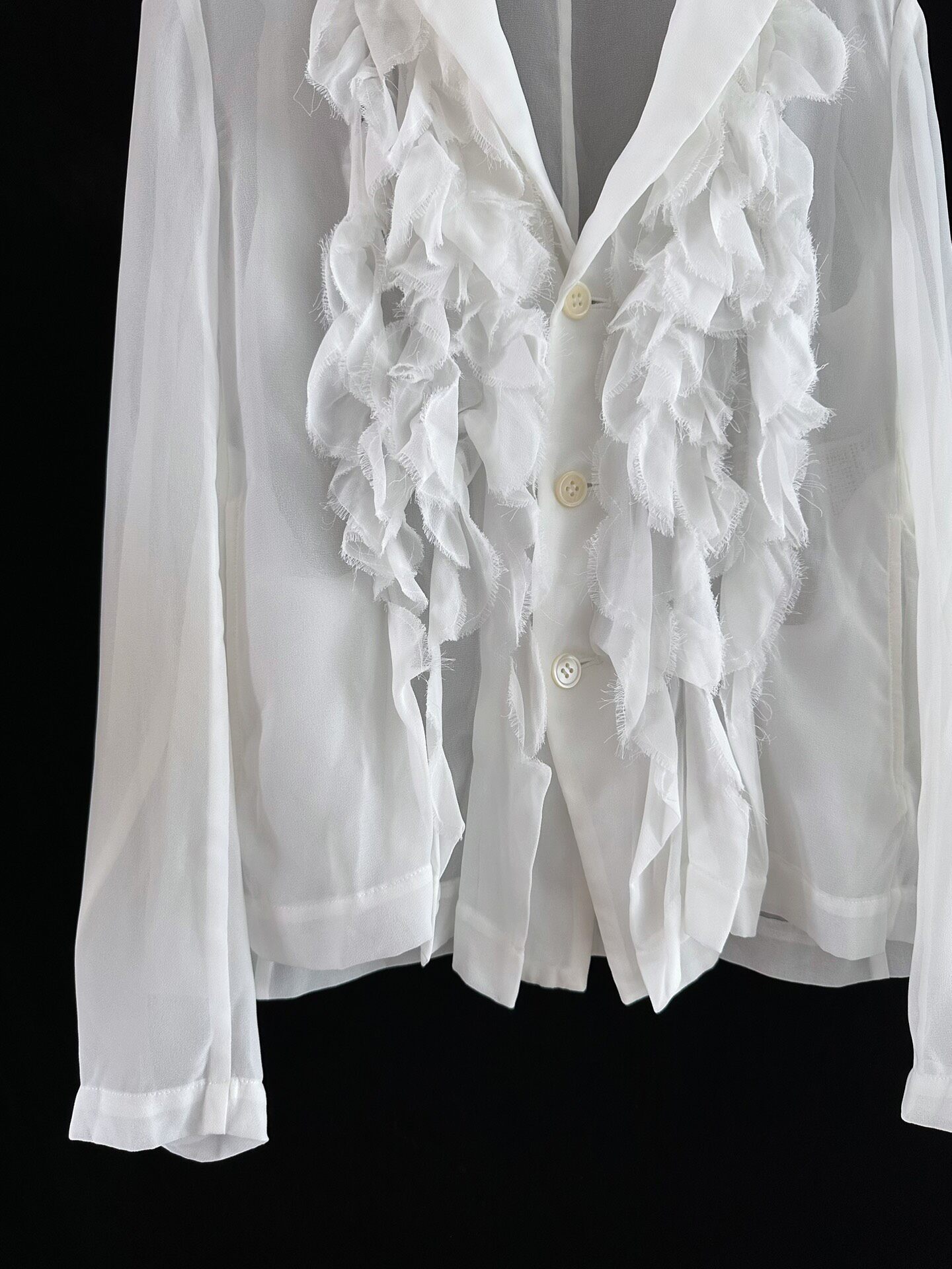 Comme des Garcons Ruffled Blazer Top — front