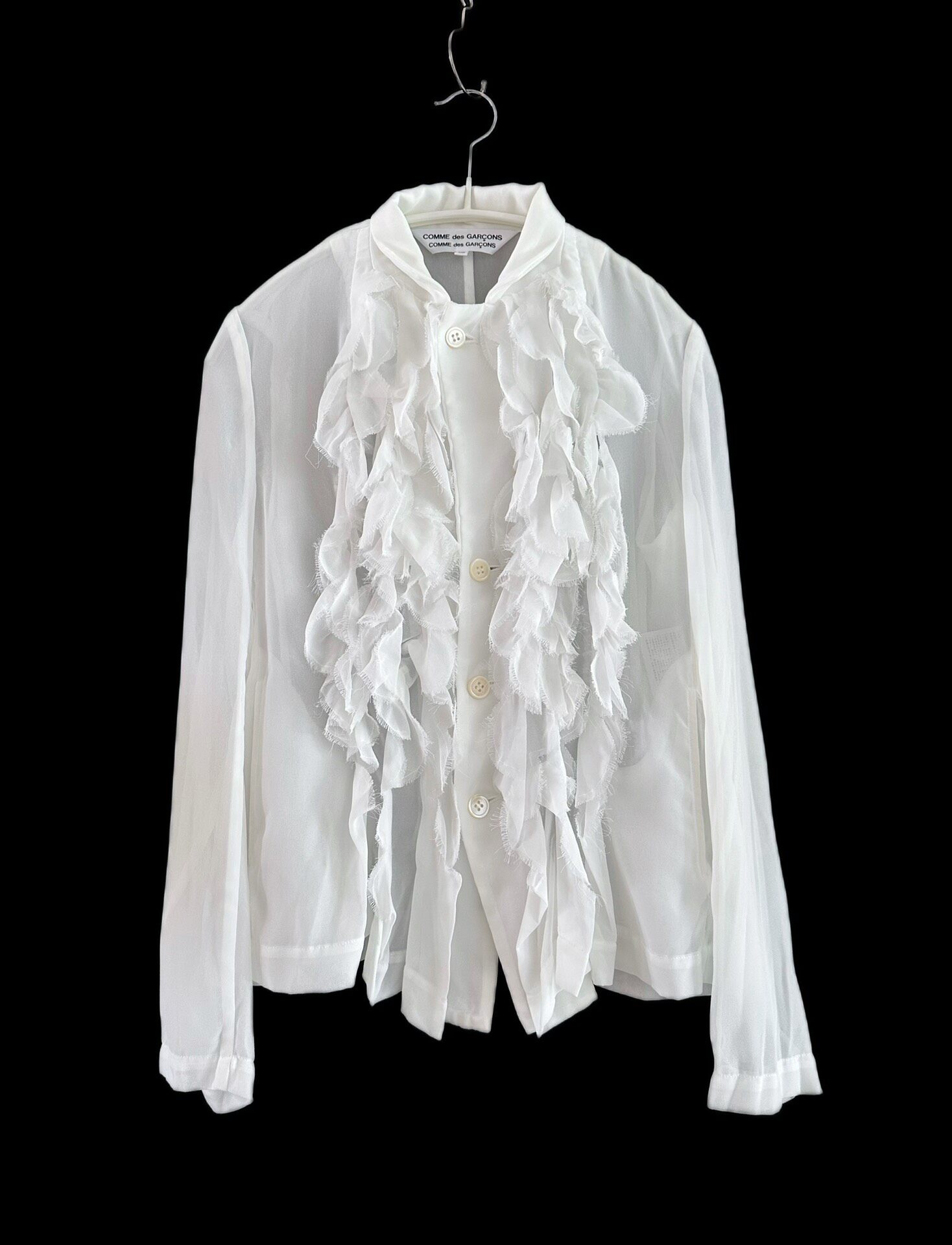 Comme des Garcons Ruffled Blazer Top — label