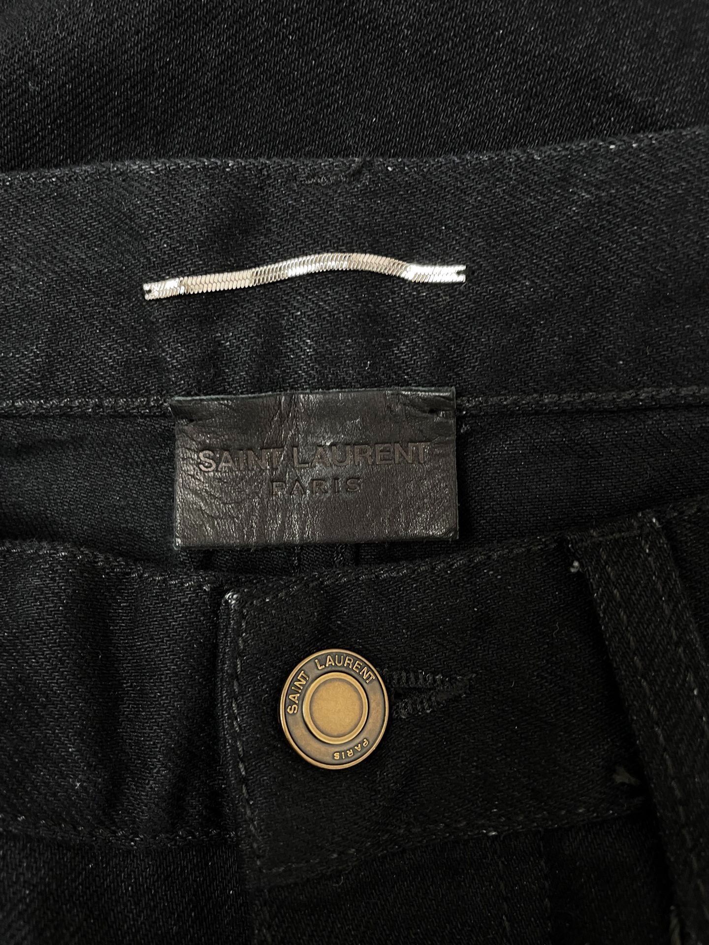 Saint Laurent Black Straight Jeans — detail