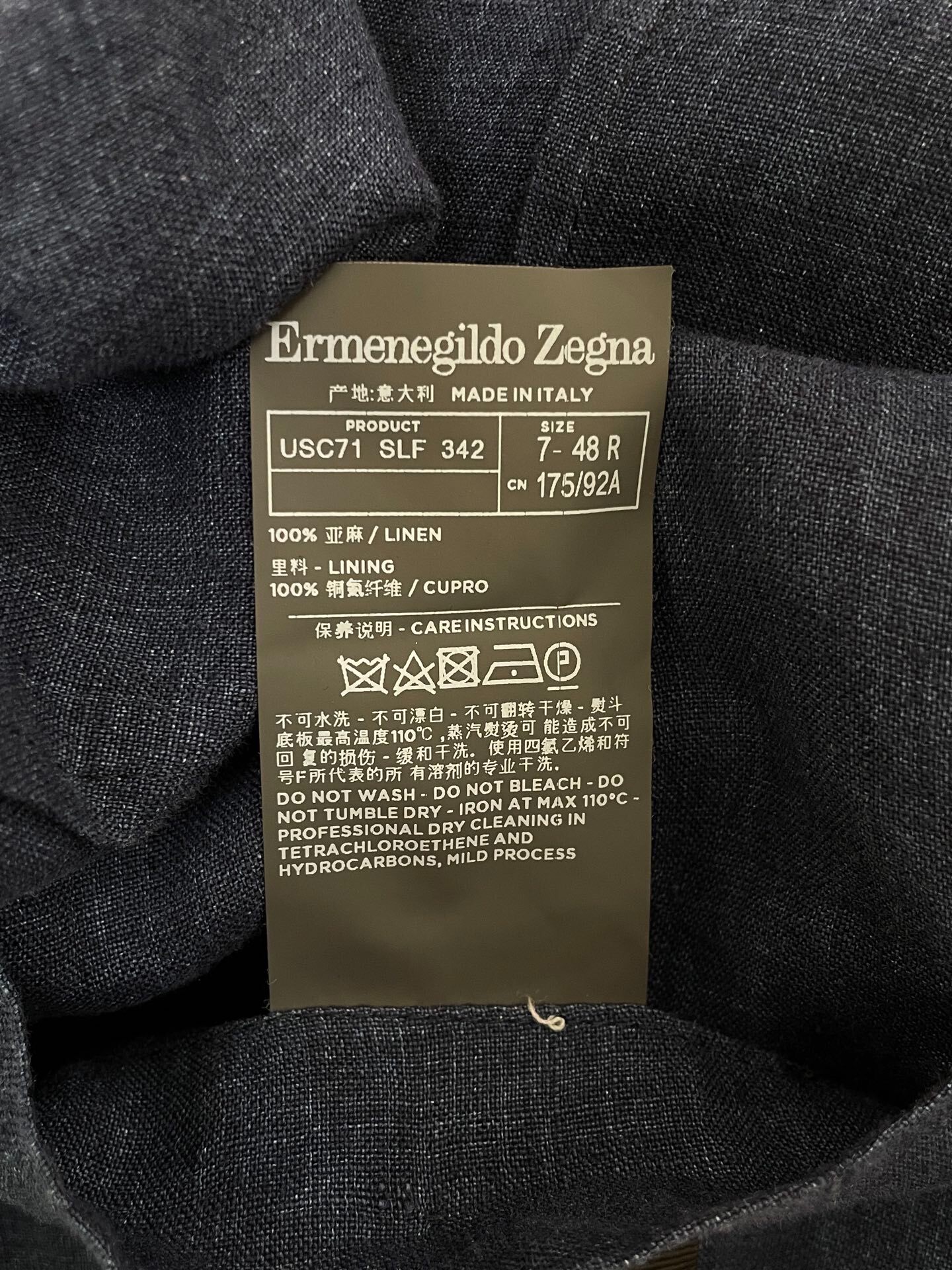 Ermenegildo Zegna Blue Blazer — back