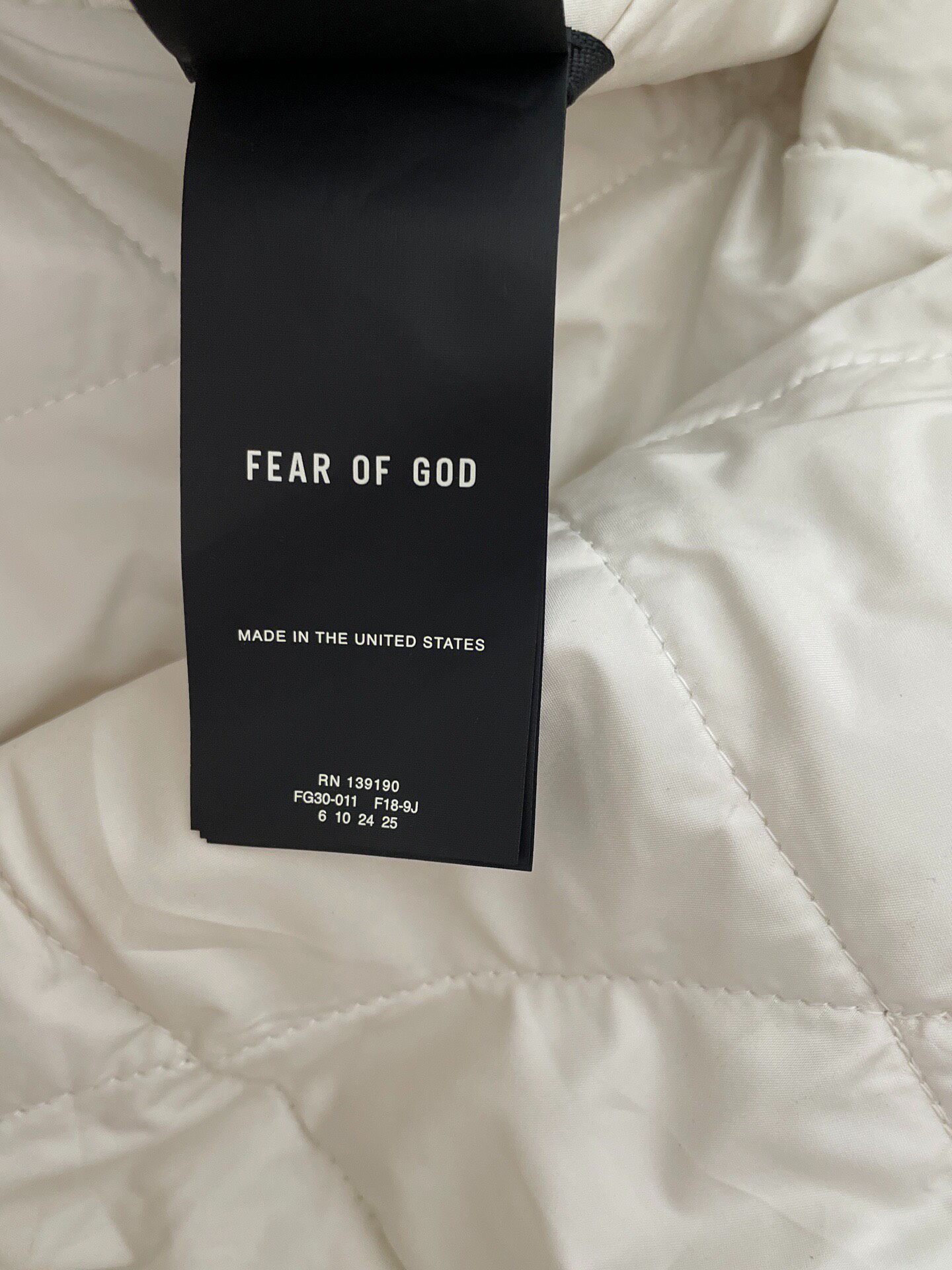 Fear of God 6th Suede Cotton Jacket — label