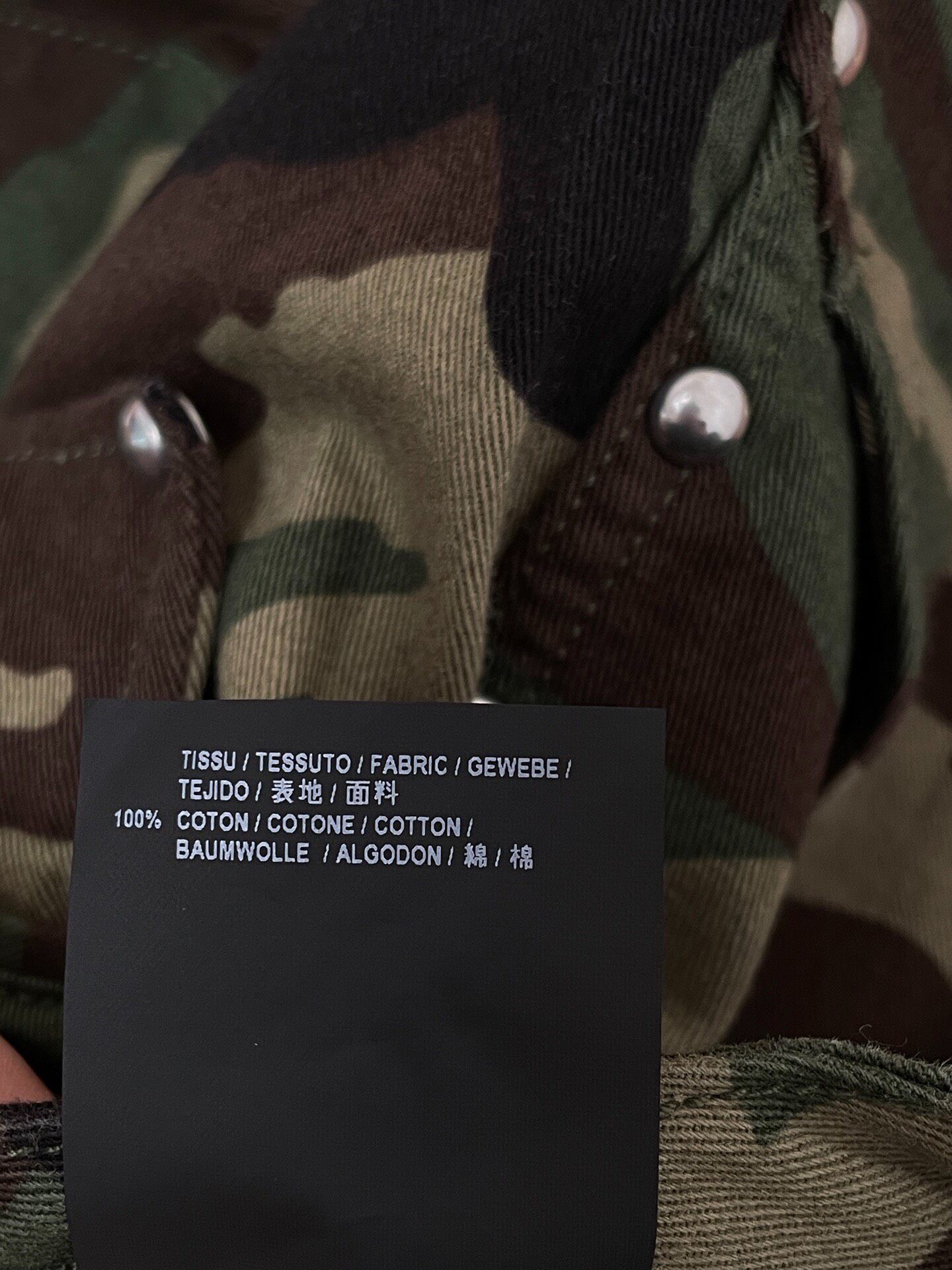 Saint Laurent Camo Cargo Shorts — label