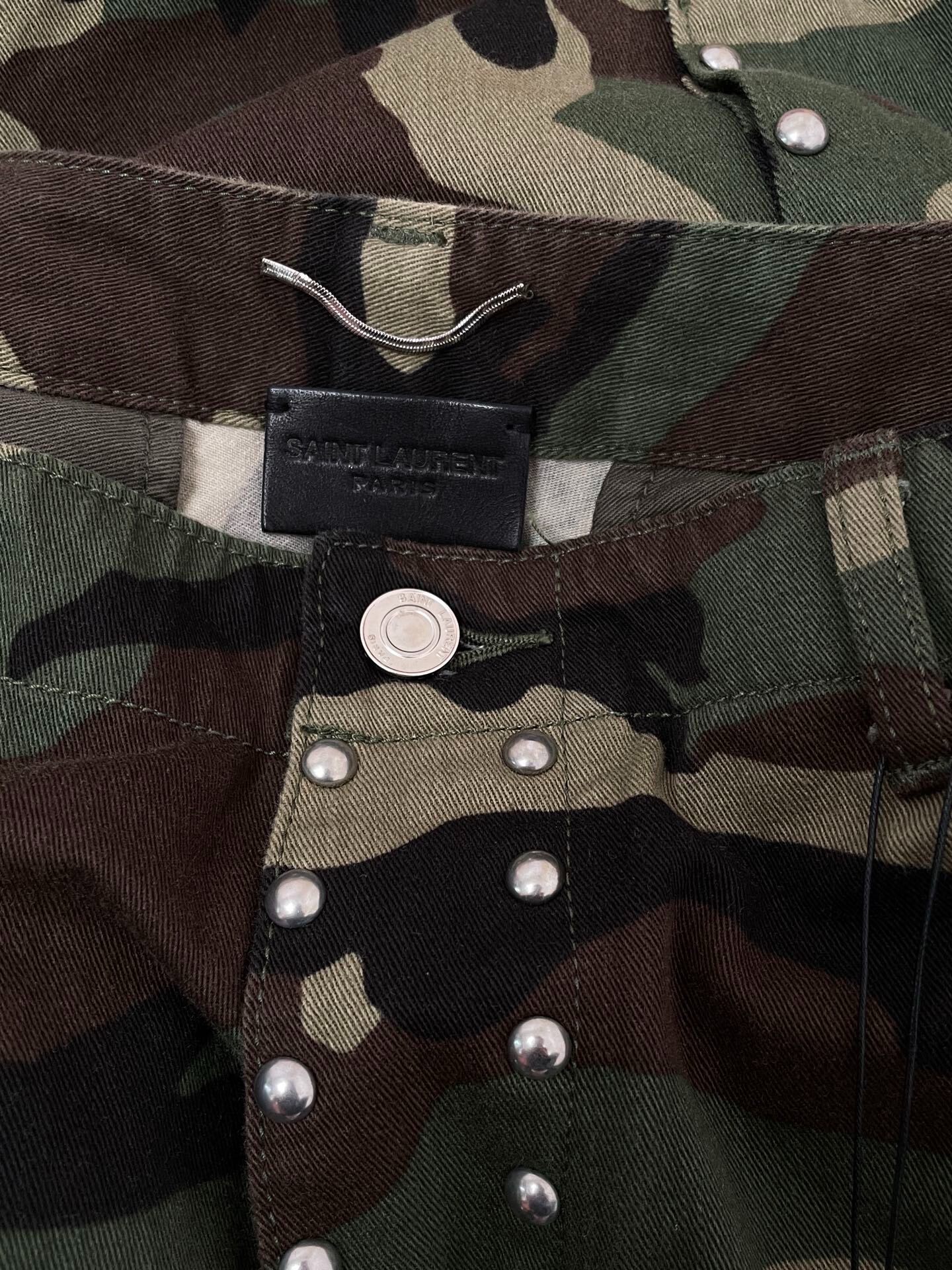 Saint Laurent Camo Cargo Shorts — detail