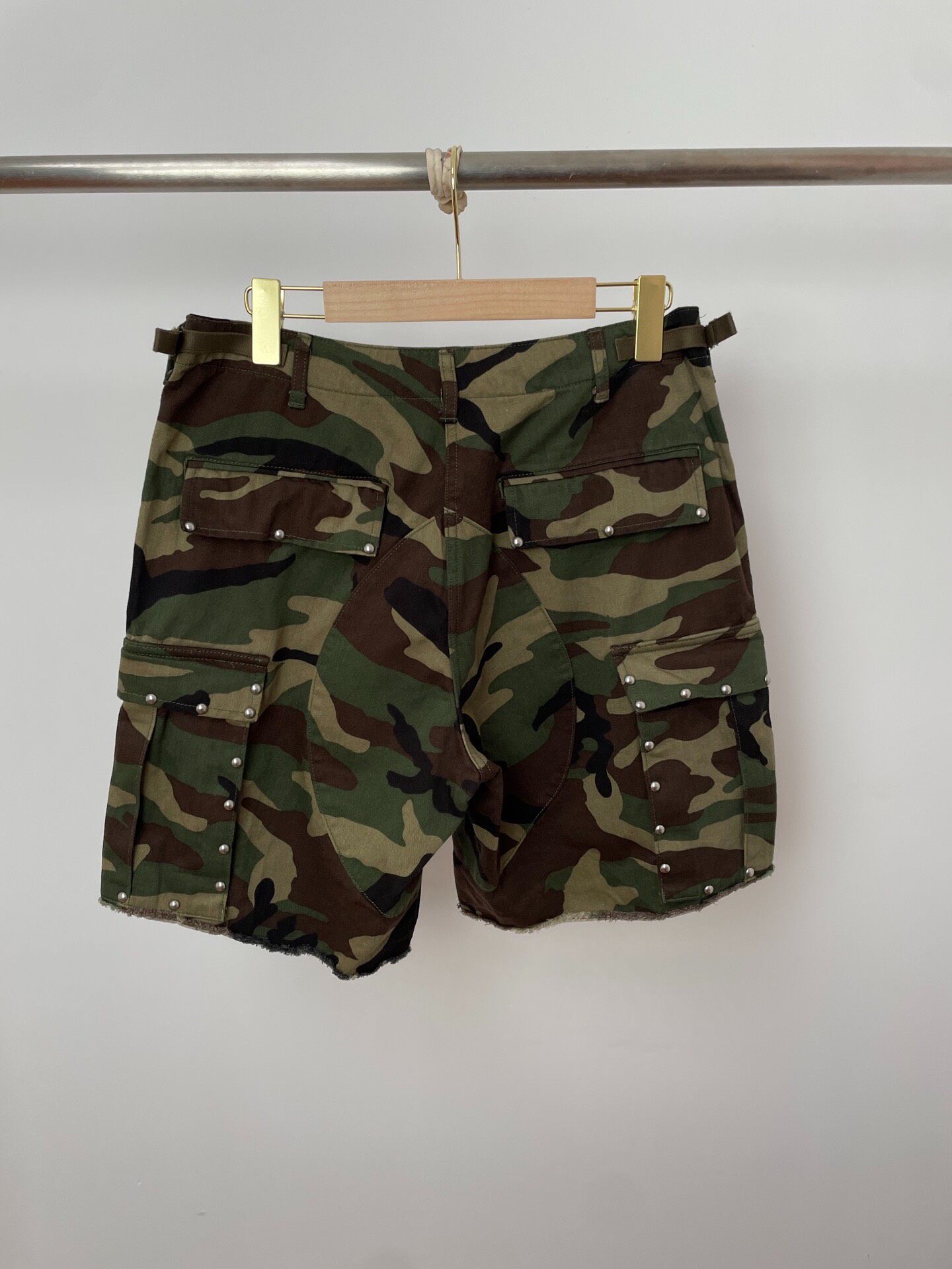 Saint Laurent Camo Cargo Shorts — front