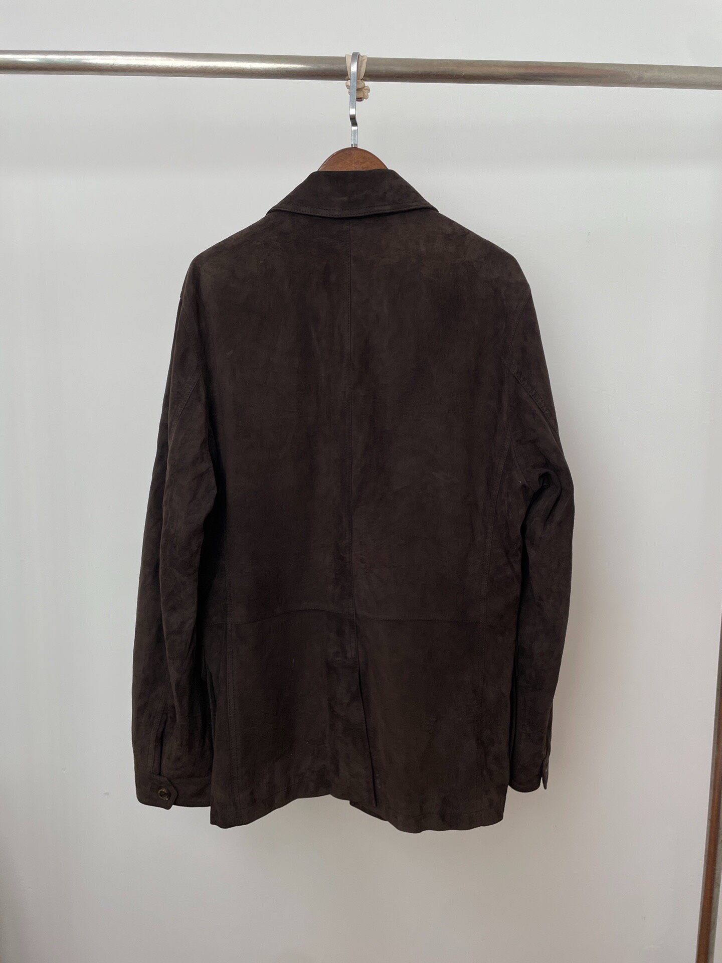 Zegna EZ Dark Brown Suede Jacket — front