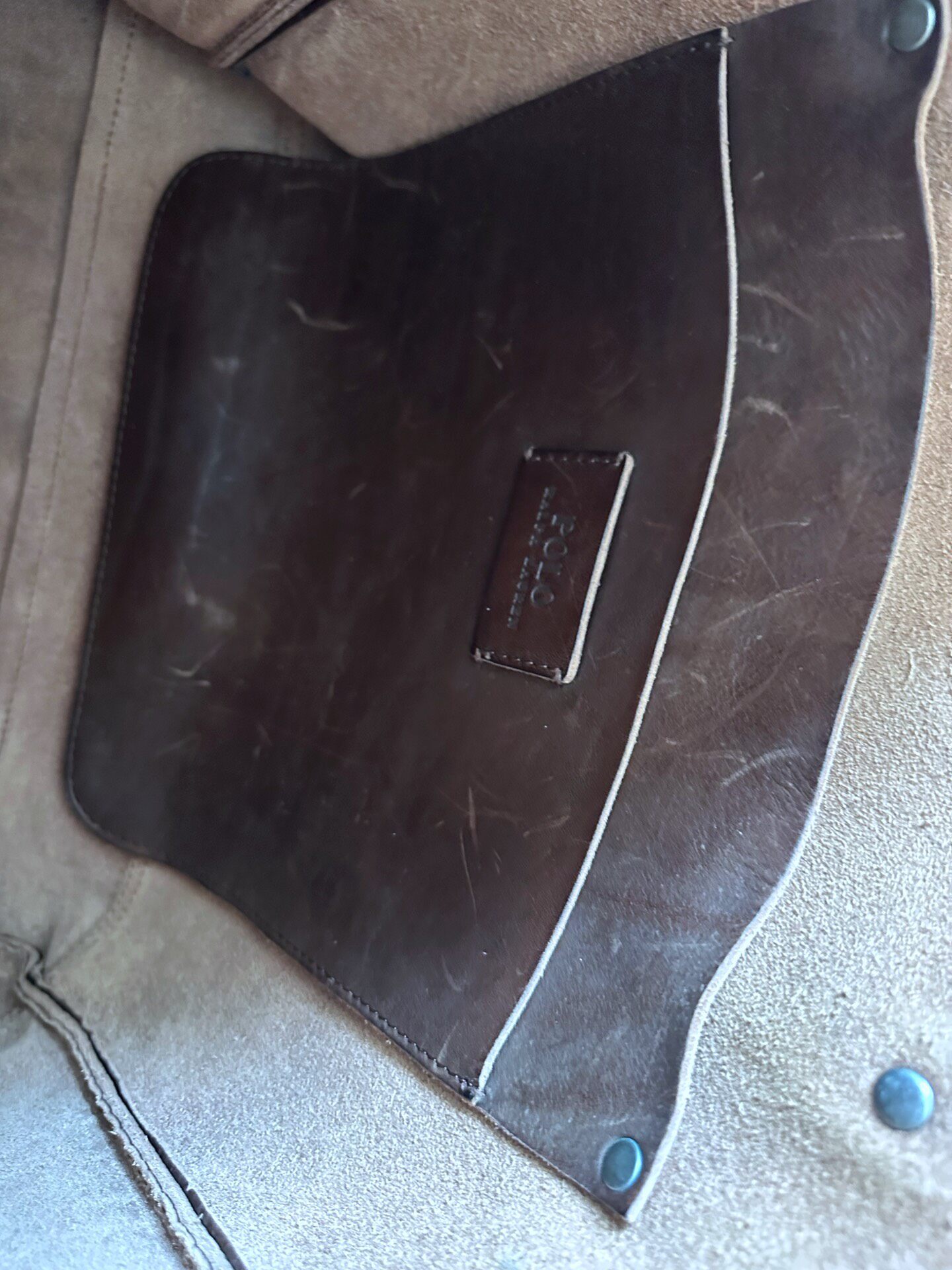 Polo Ralph Lauren Riveted Leather Tote Bag — back
