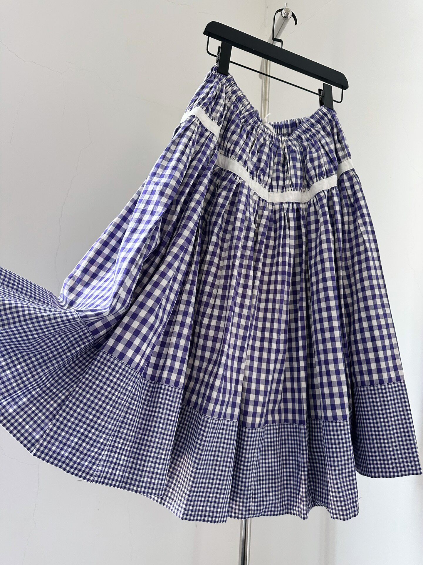 Comme des Garcons Gingham Patchwork Skirt — detail