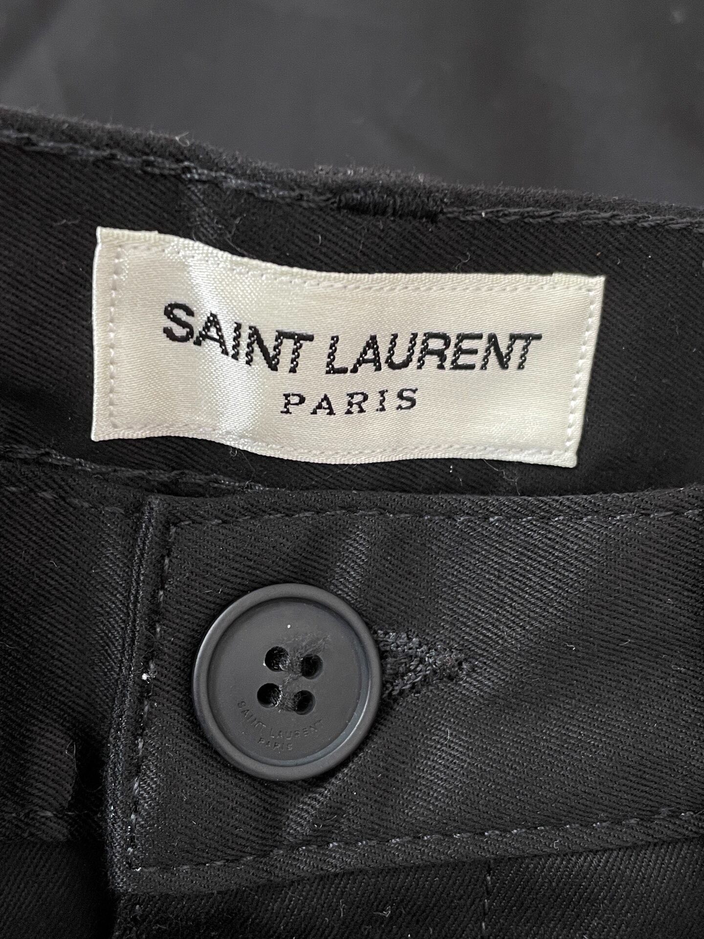 Saint Laurent Black Straight Pants — detail