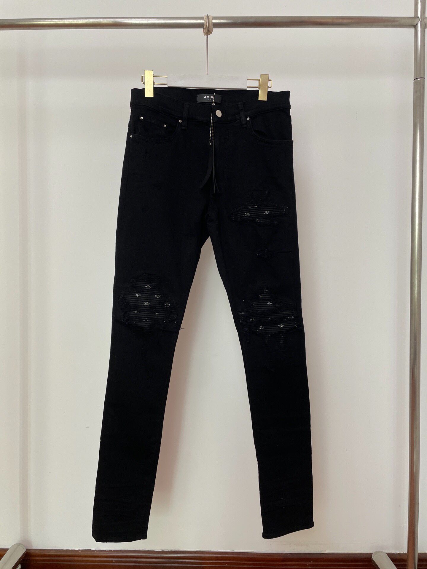 Amiri Black Distressed Slim-fit Jeans