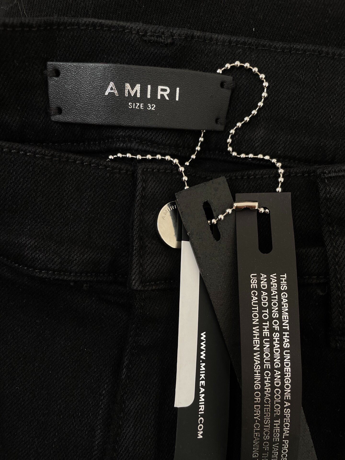 Amiri Black Distressed Slim-fit Jeans — detail