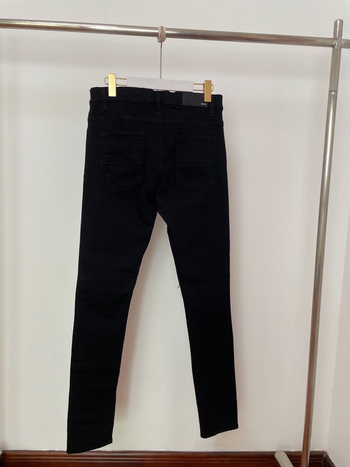 Amiri Black Distressed Slim-fit Jeans — front