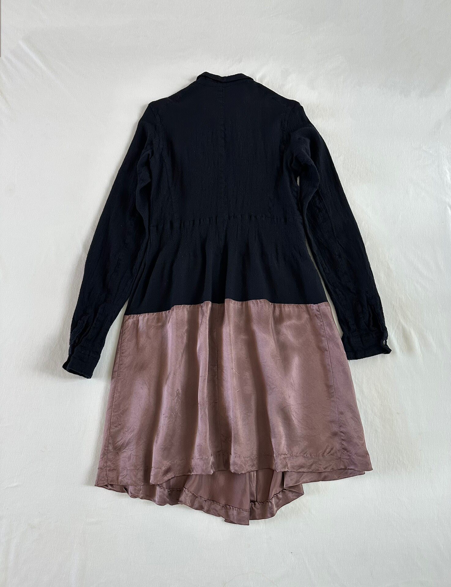 Comme des Garcons 1994 Wool Satin Shirt Dress — label
