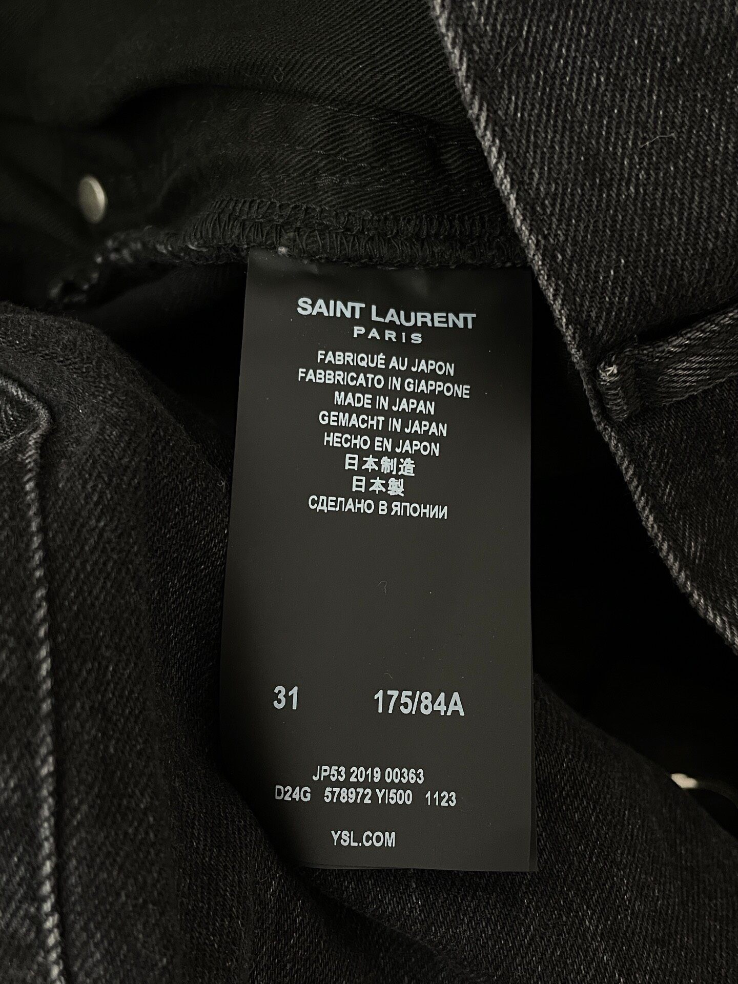 Saint Laurent Straight Denim Jeans New With Tags — label