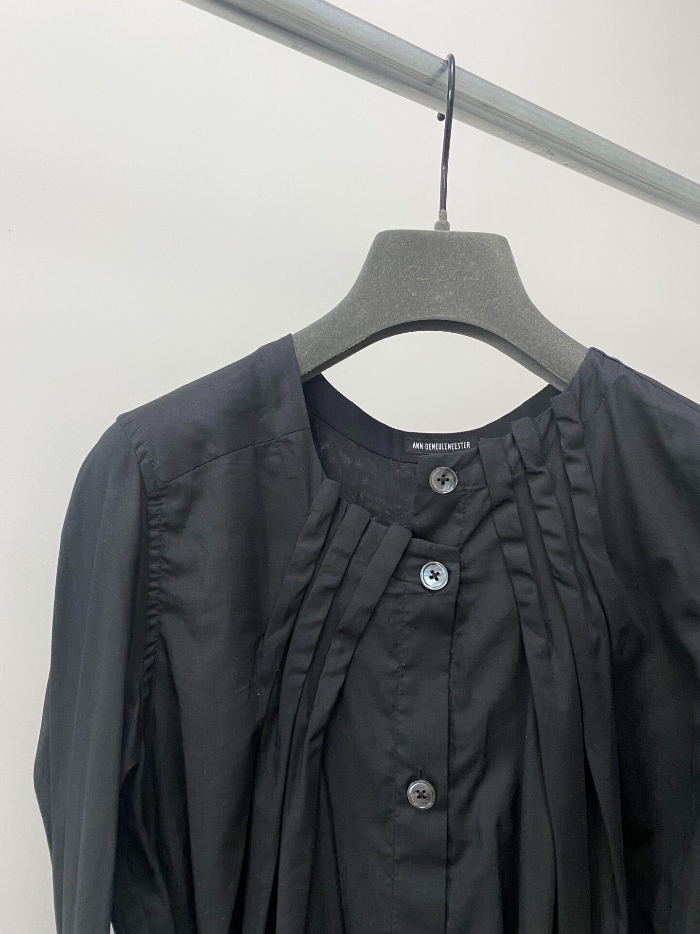 Ann Demeulemeester Black Shirt Dress — front
