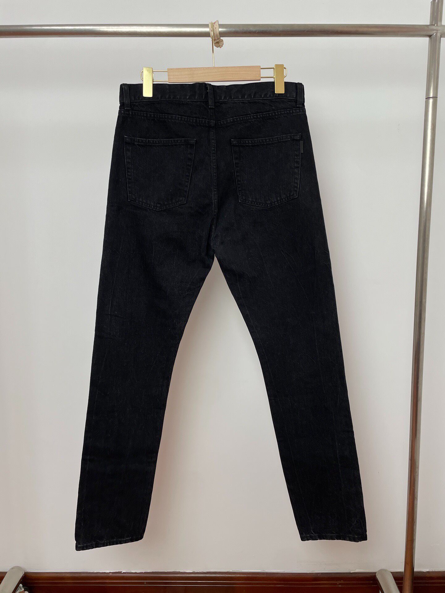 Saint Laurent D20 Black Straight Jeans — front
