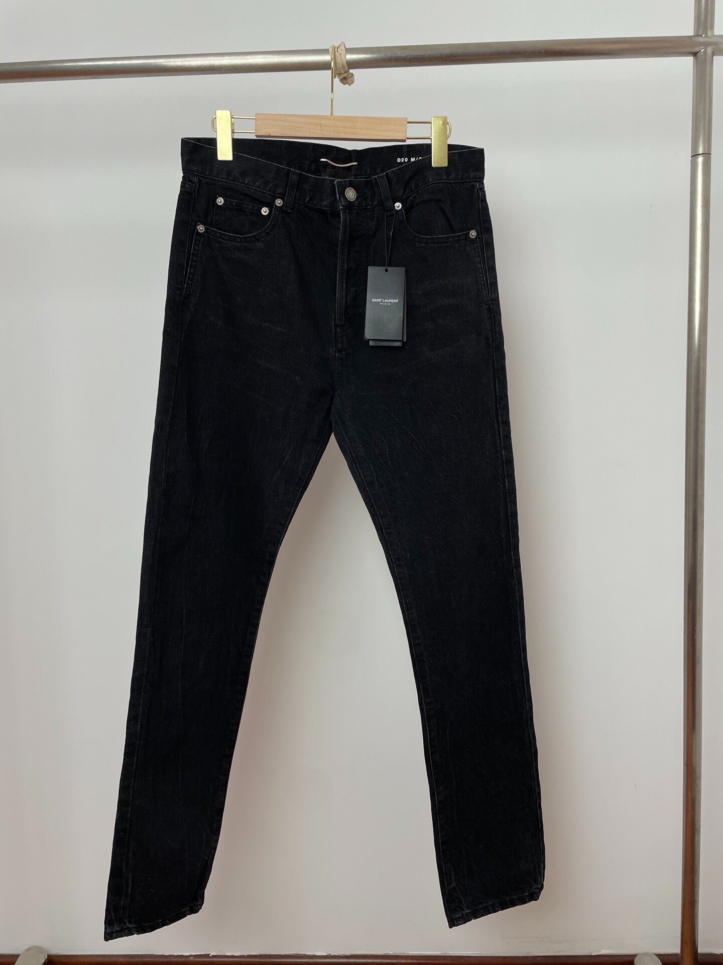 Saint Laurent D20 Black Straight Jeans