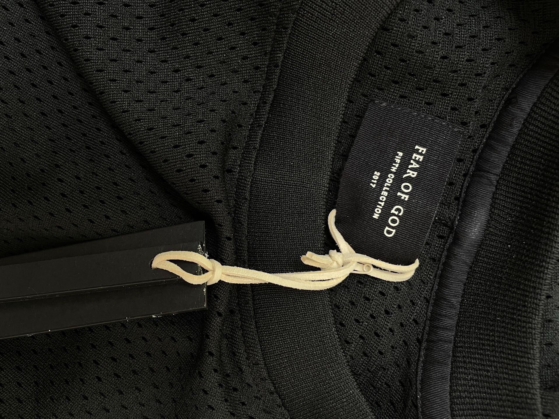 Fear of God Black Mesh Short Sleeve Tee — detail