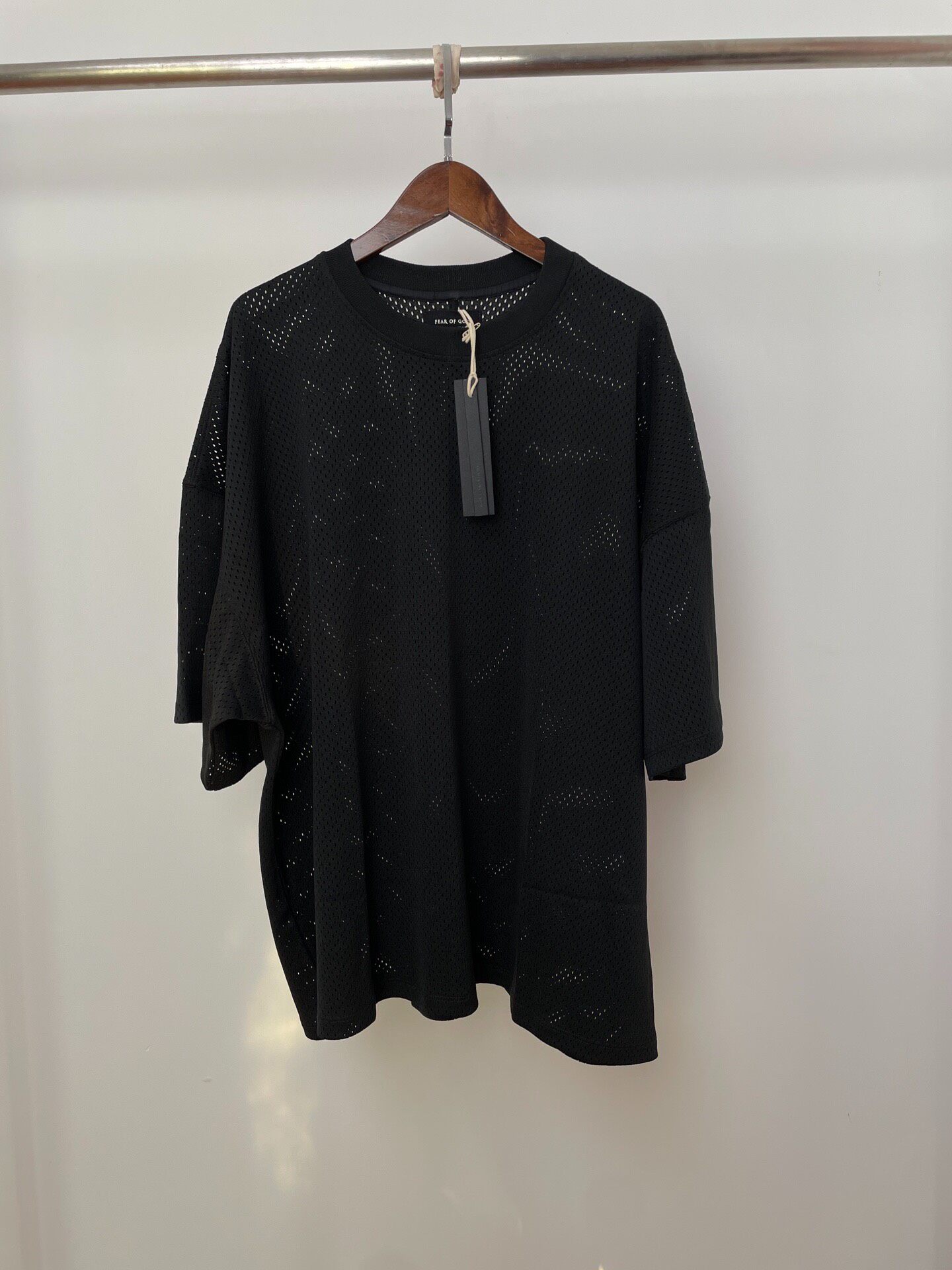 Fear of God Black Mesh Short Sleeve Tee