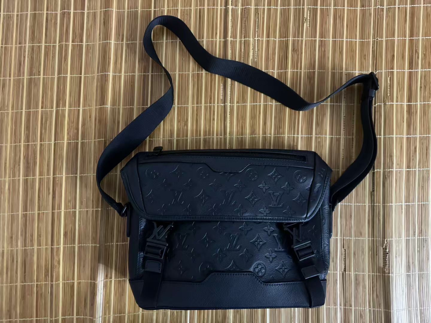 Louis Vuitton Black Embossed Messenger Bag
