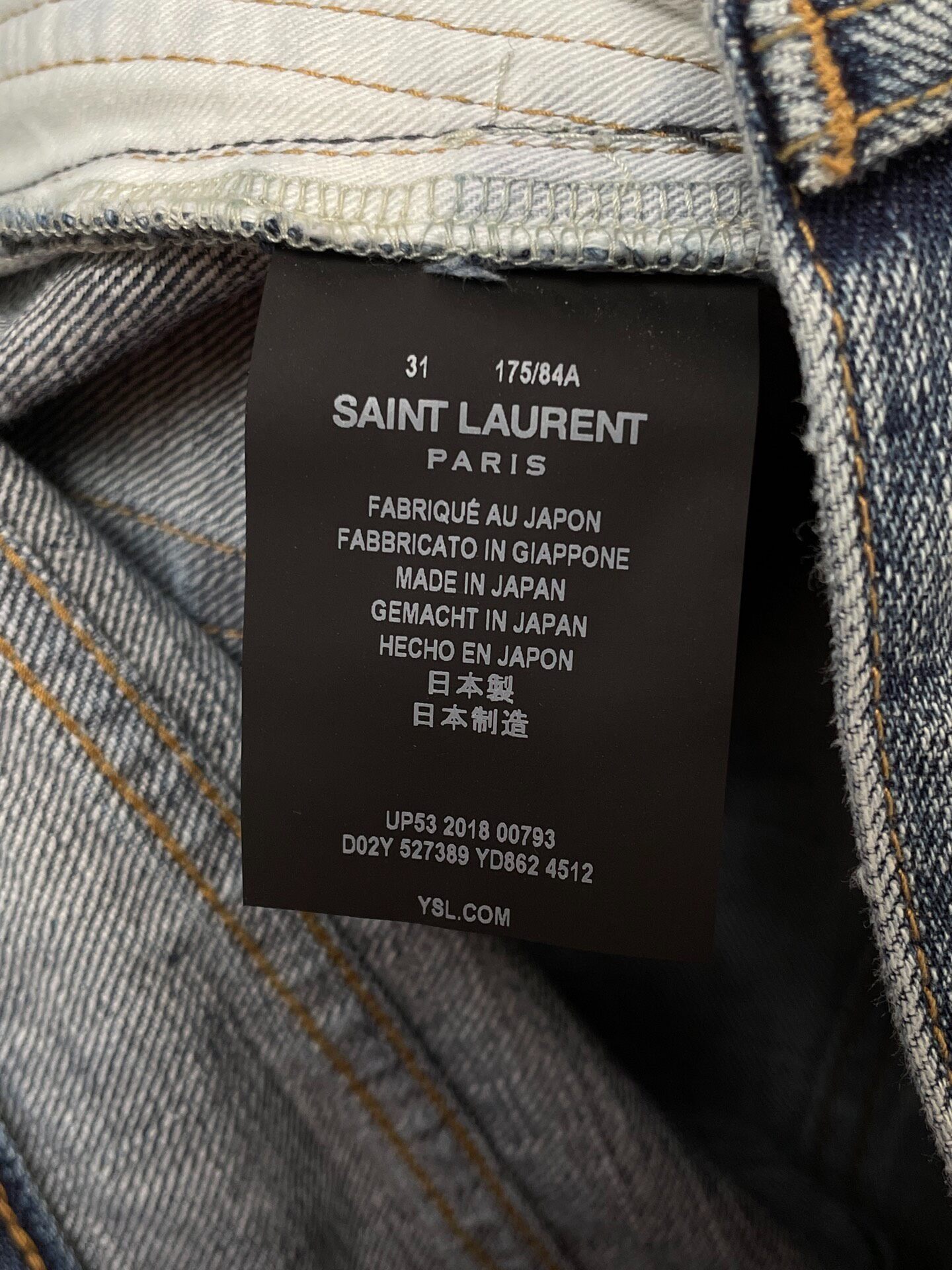 Saint Laurent D02 Straight Jeans — label